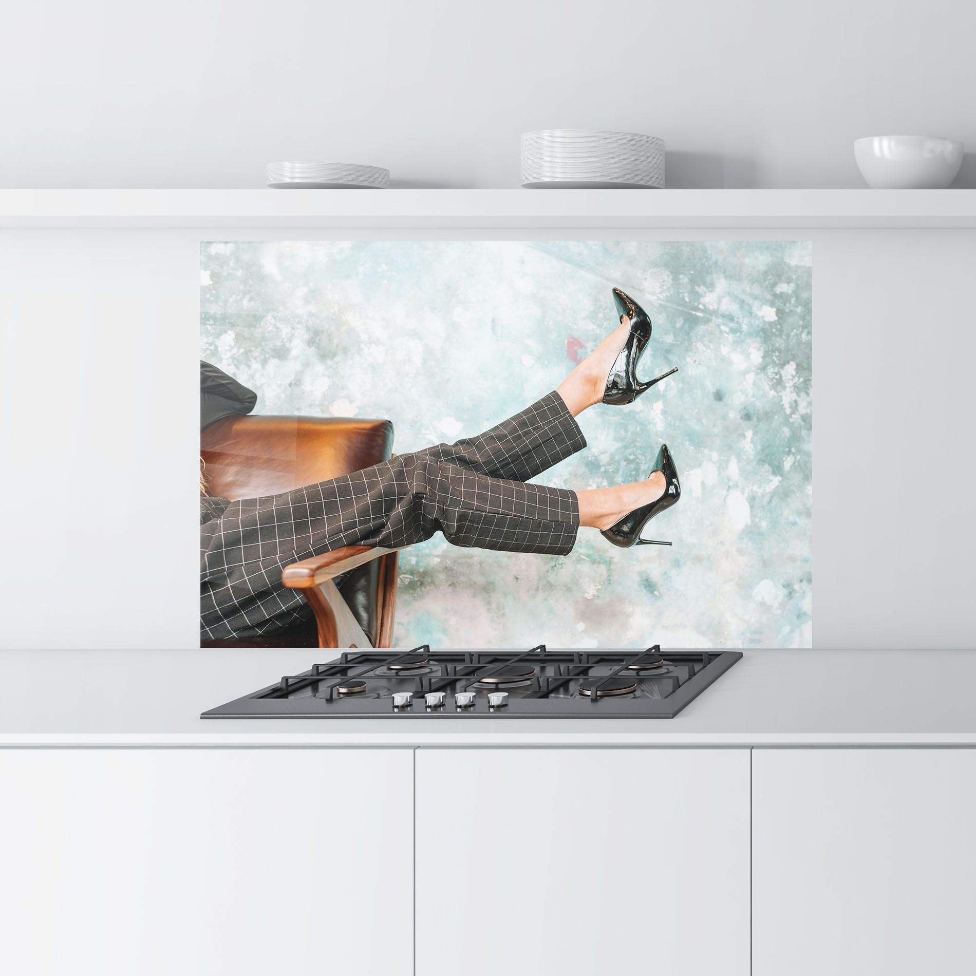 Black Shoes On Chair mockup 9