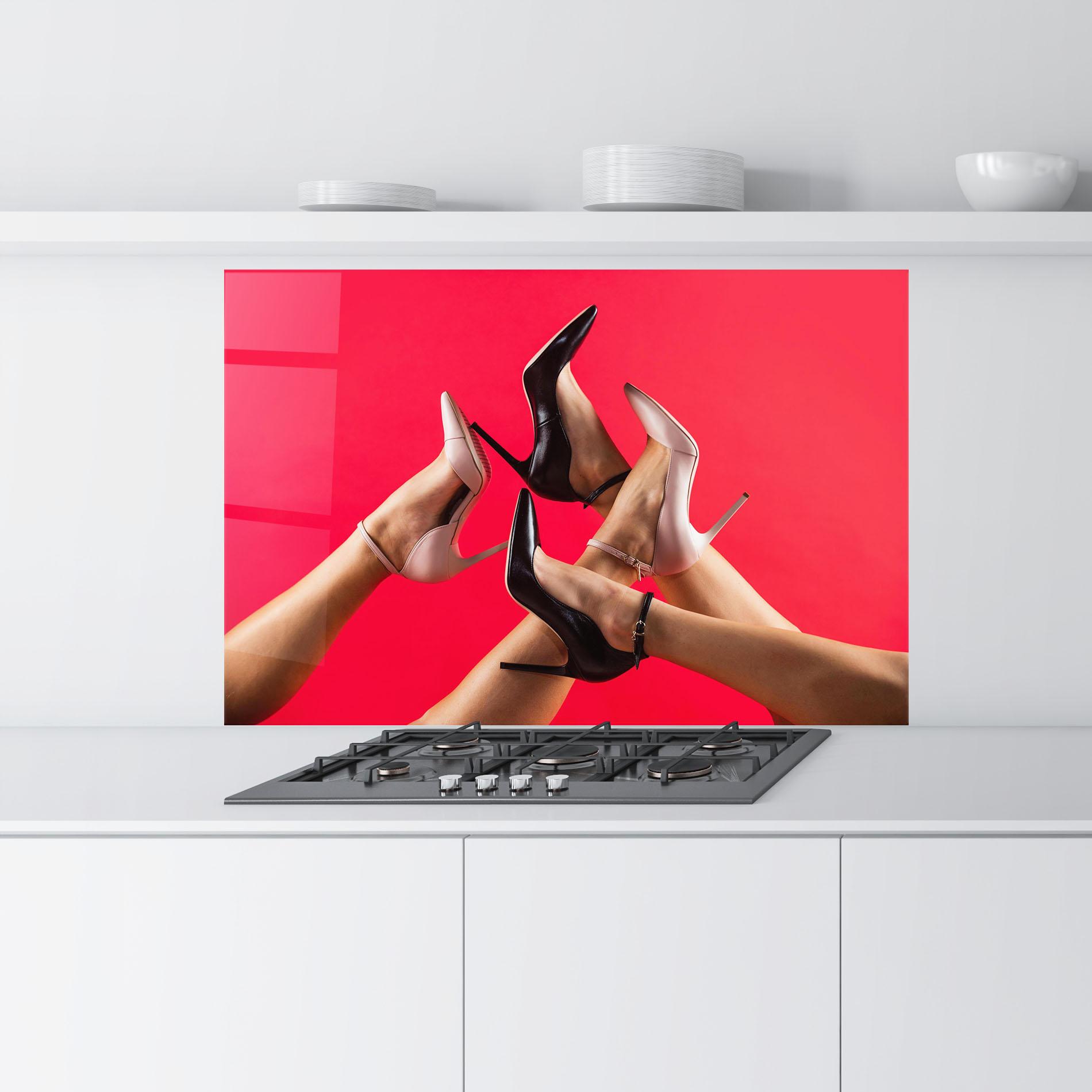 Küchenrückwand Glas High Heeled Shoes mockup 9