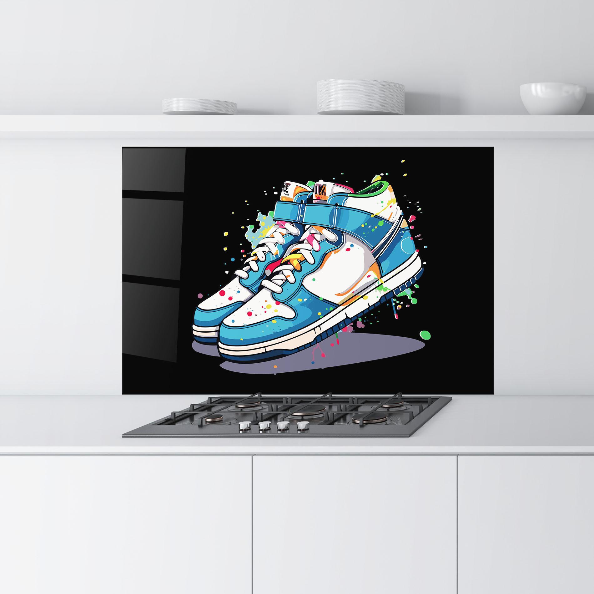 Küchenrückwand Glas Shoes Splash Color mockup 9