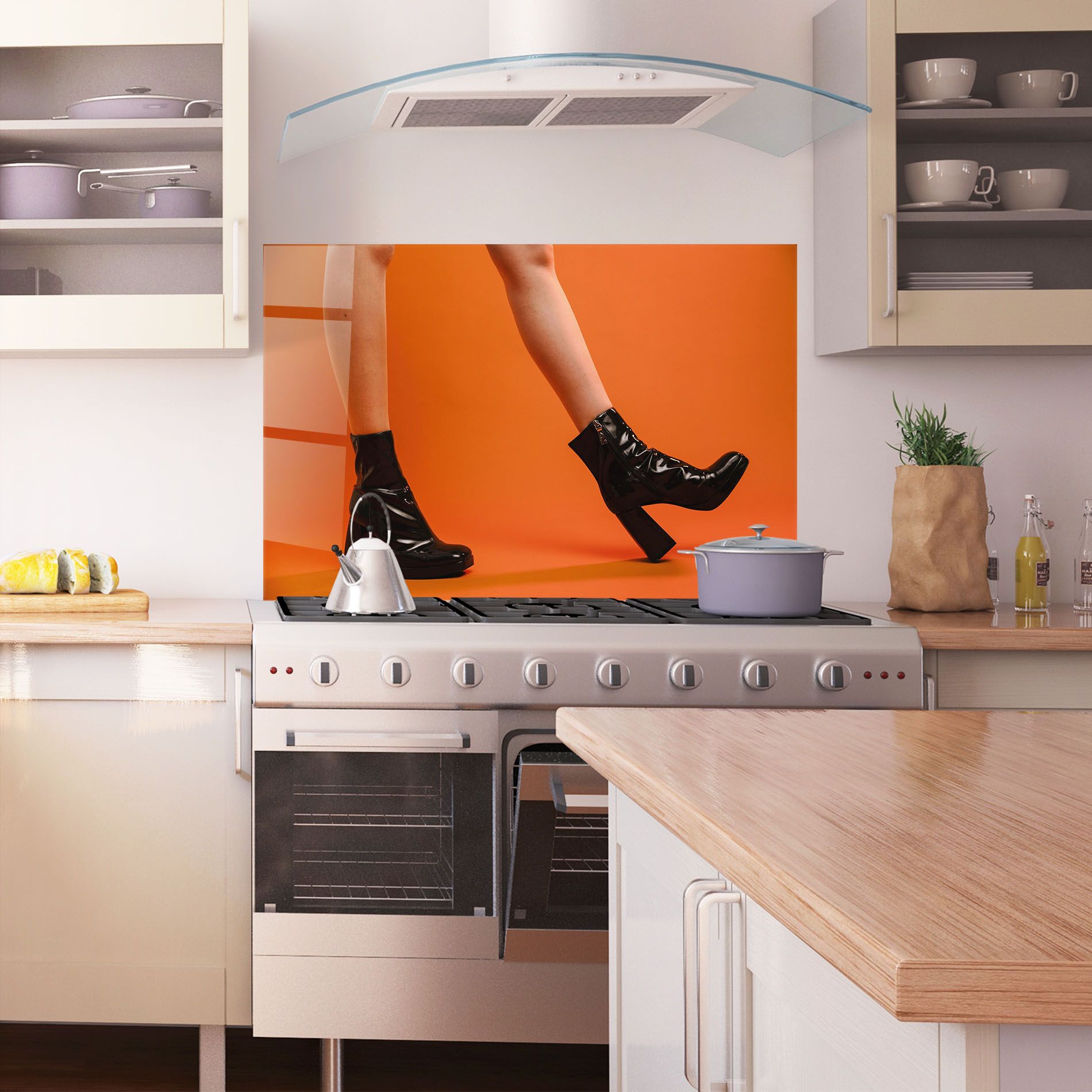 Black Boots On Orange mockup 1