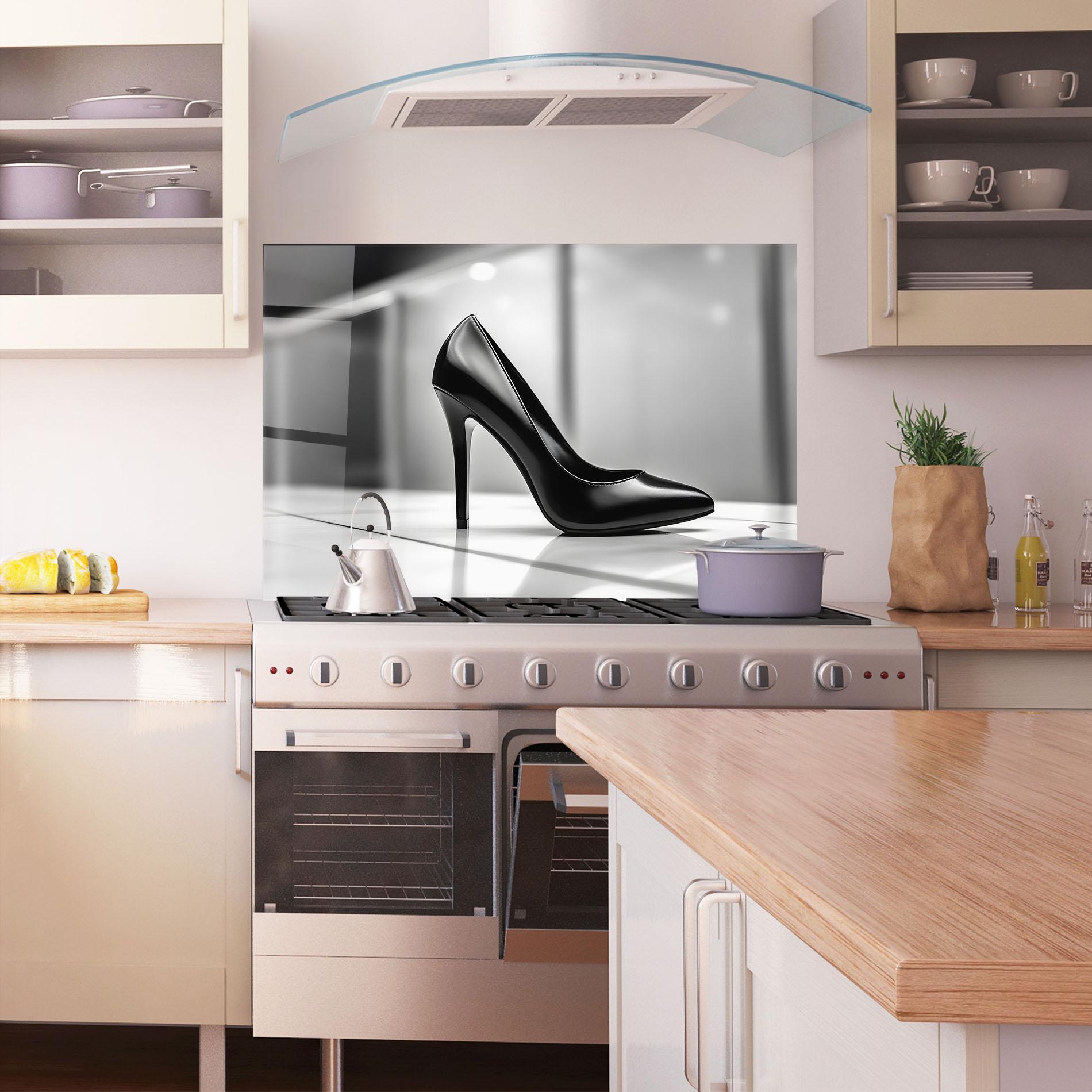 Küchenrückwand Glas Black Unique Design mockup 1