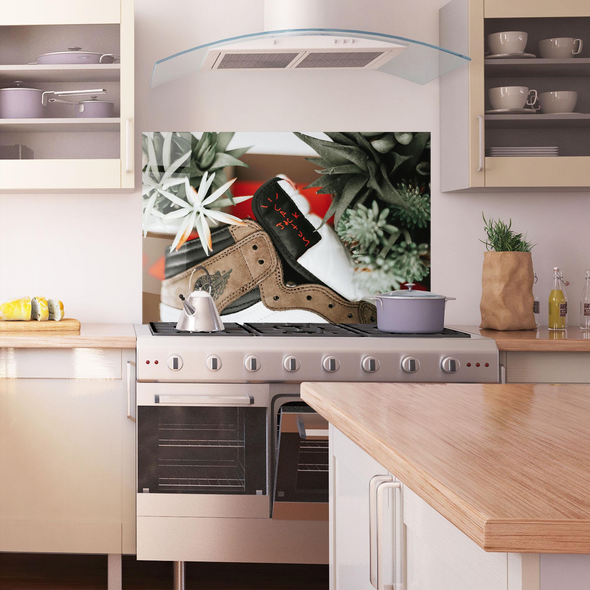 Küchenrückwand Glas Brown Air Jordan mockup 1