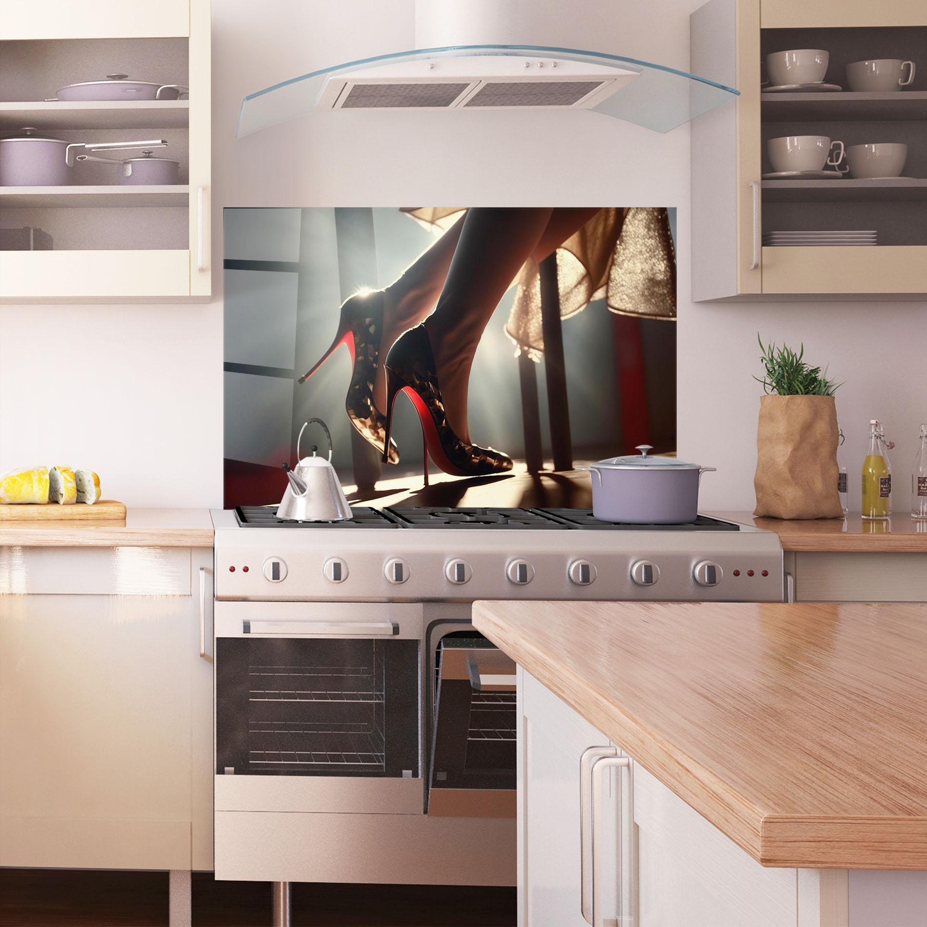 Küchenrückwand Glas Heels In The Sun mockup 1