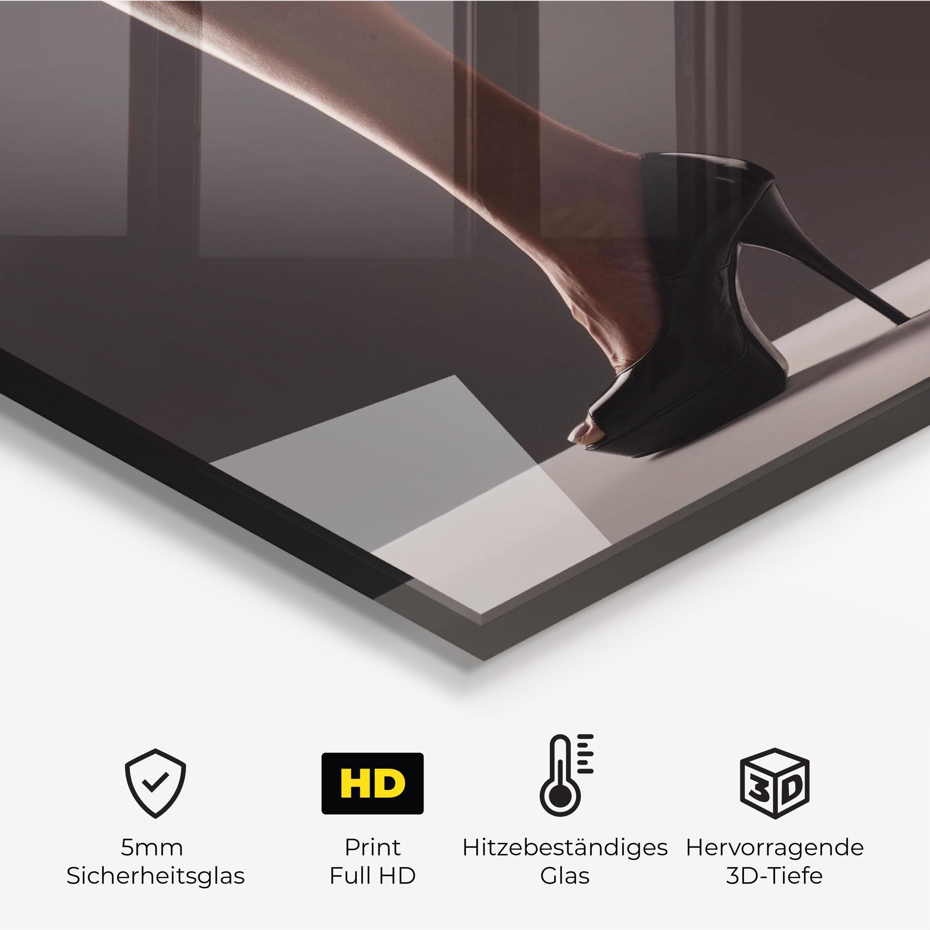 Küchenrückwand Glas Black High Heels mockup 2