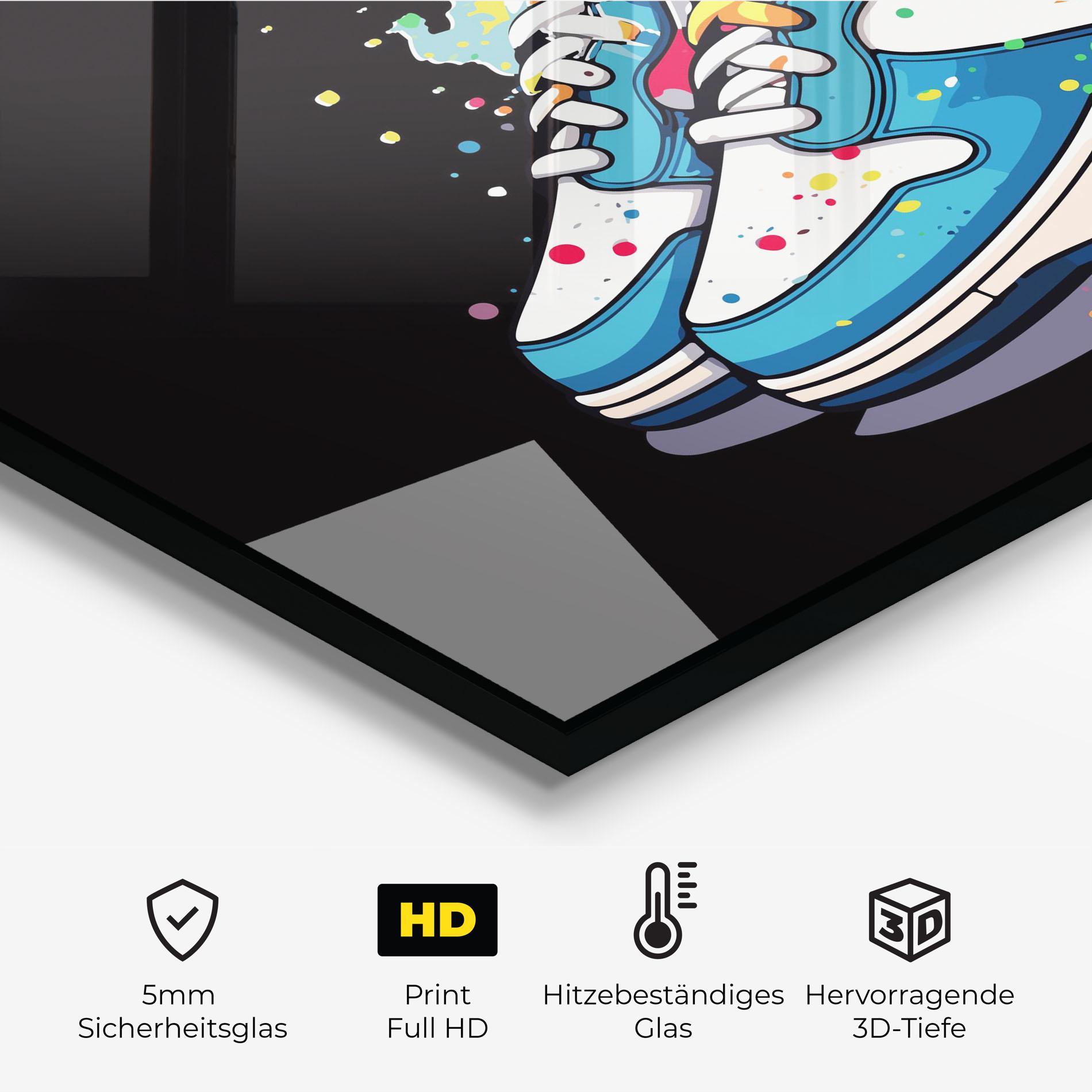 Küchenrückwand Glas Shoes Splash Color mockup 2