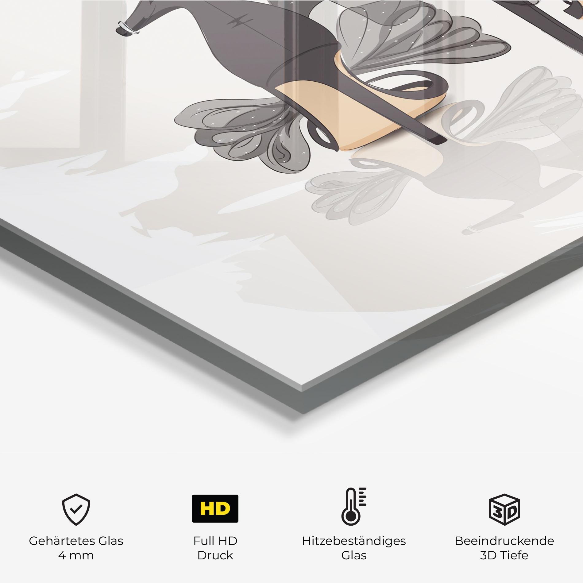 Küchenrückwand Glas Black Bow Heels mockup 2