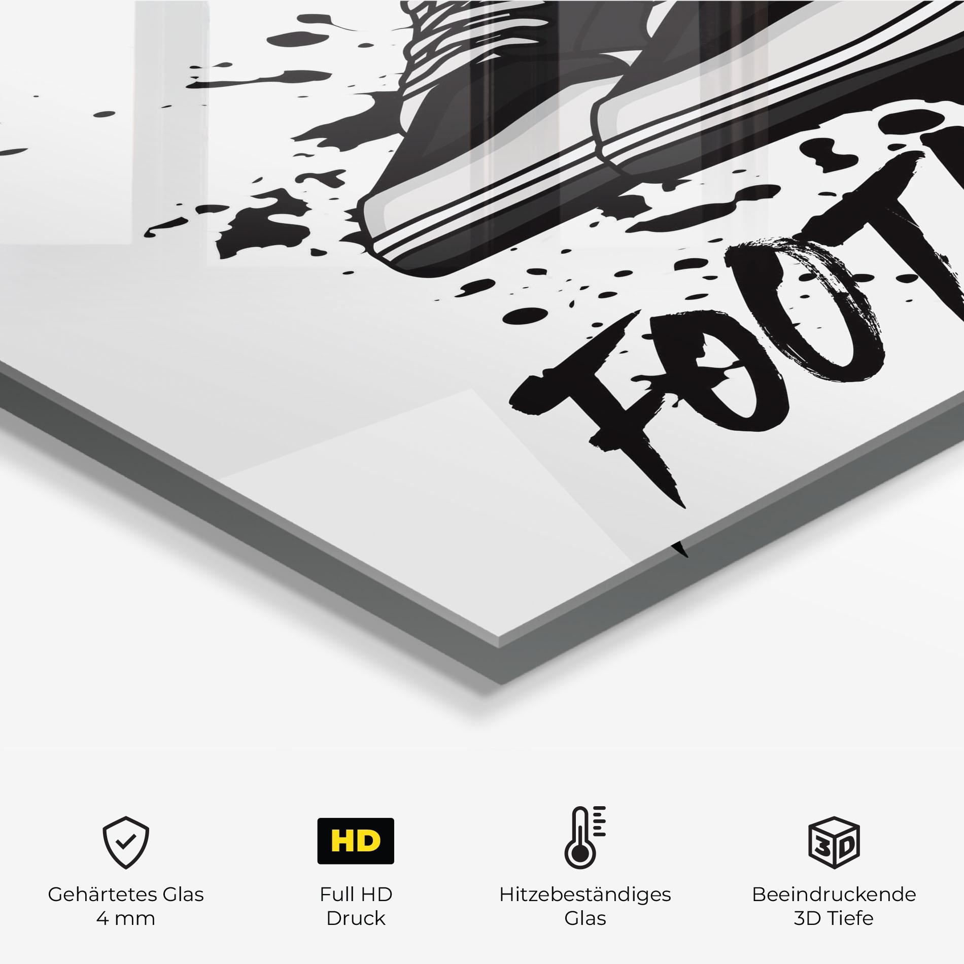 Küchenrückwand Glas Black Footwear mockup 2