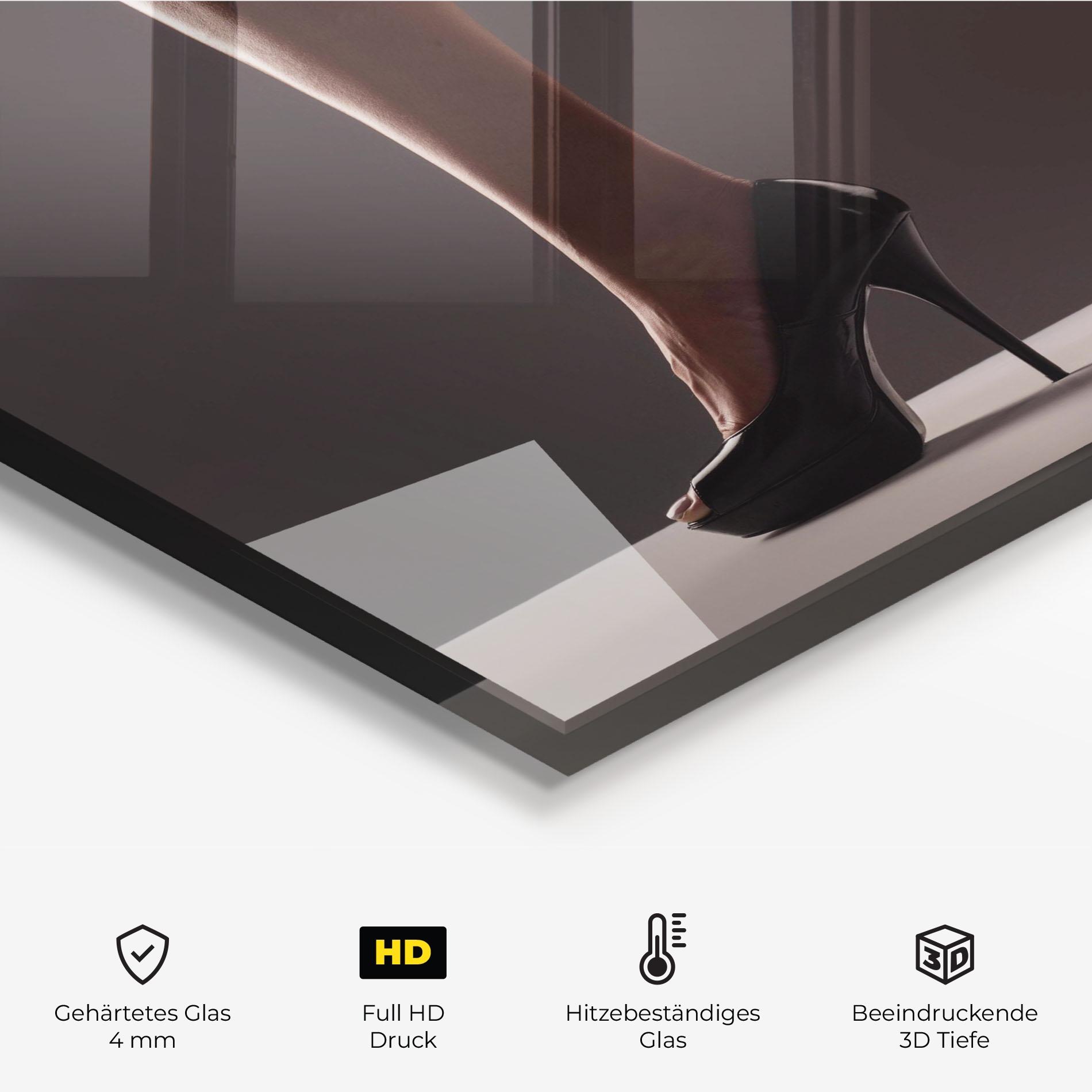 Küchenrückwand Glas Black High Heels mockup 2