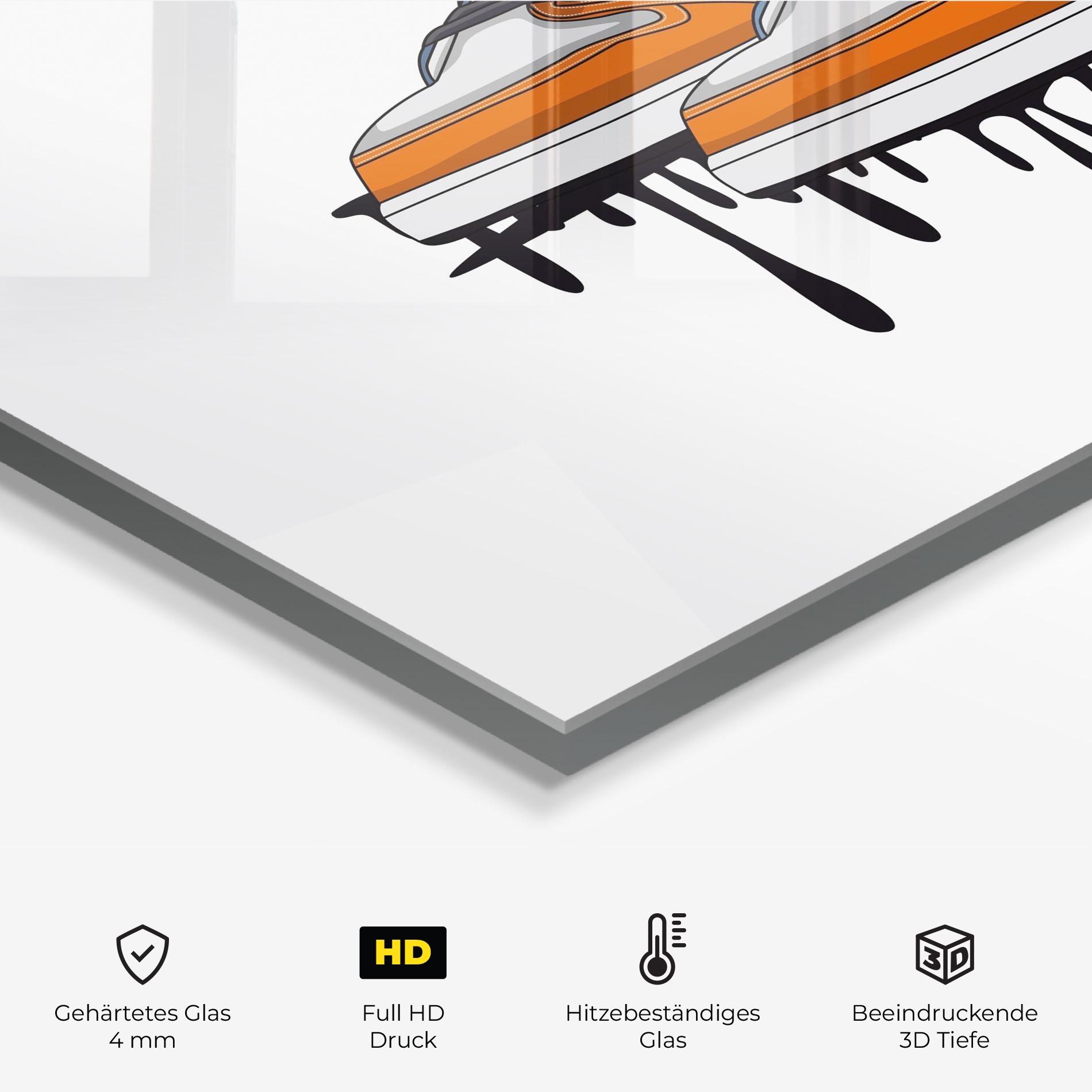 Küchenrückwand Glas Black Liquid Shoe mockup 2