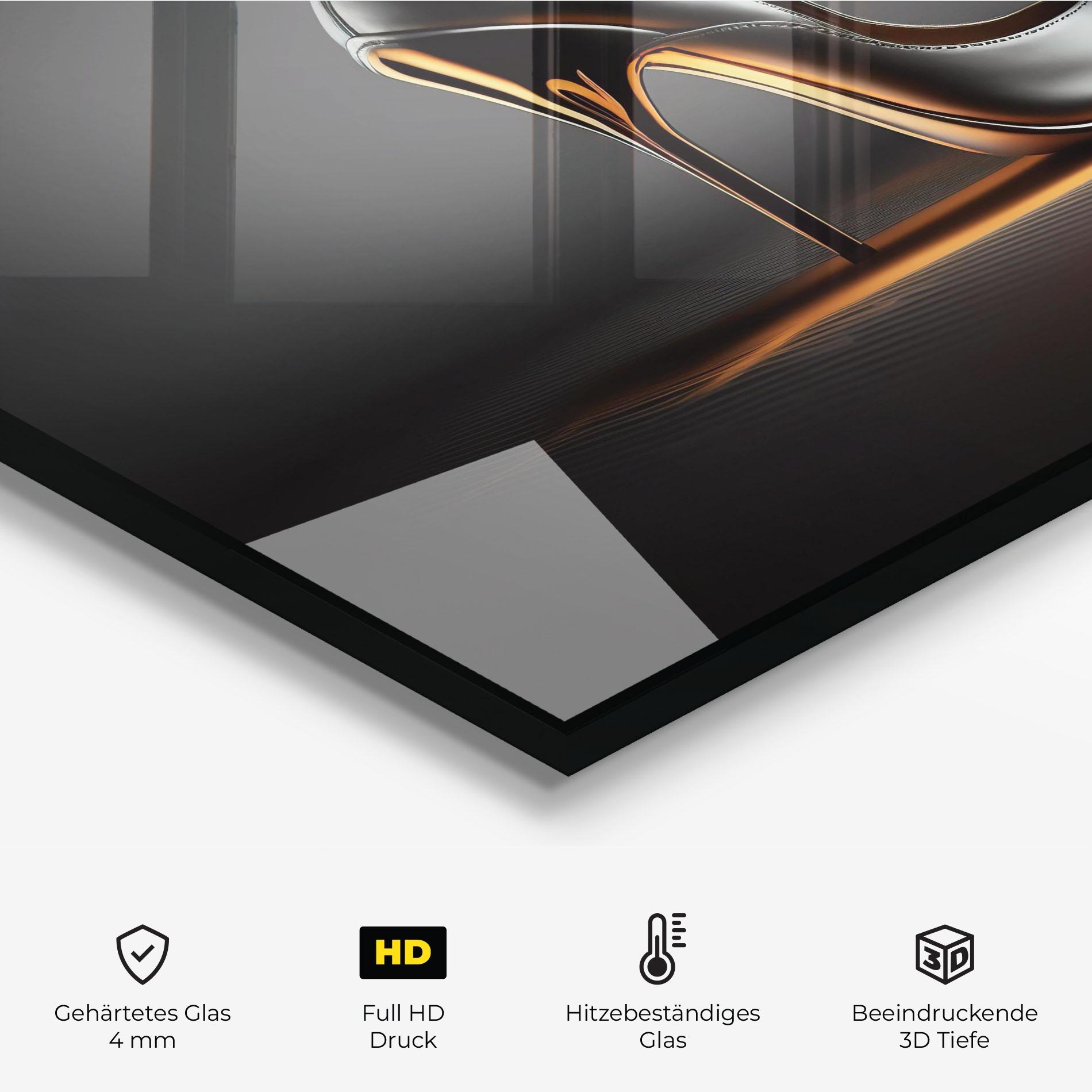 Küchenrückwand Glas Black Shoe Product mockup 2