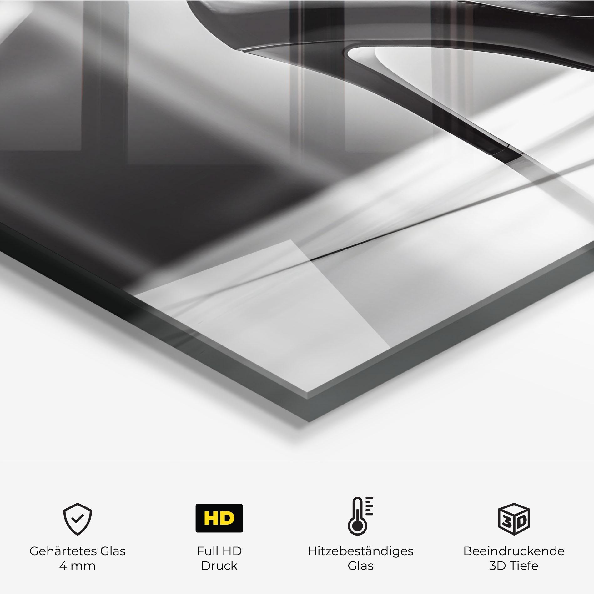 Küchenrückwand Glas Black Unique Design mockup 2