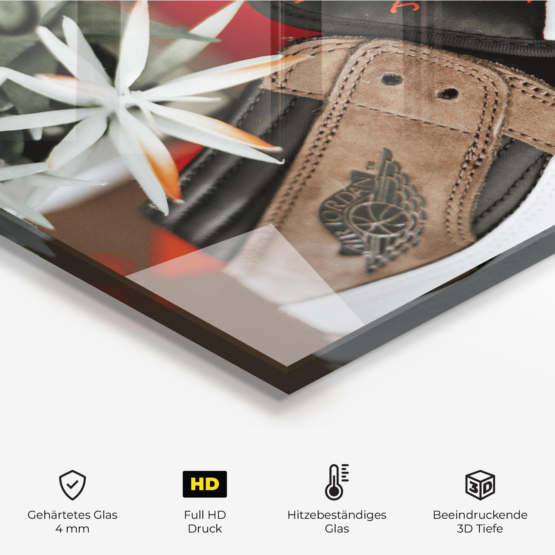 Küchenrückwand Glas Brown Air Jordan mockup 2