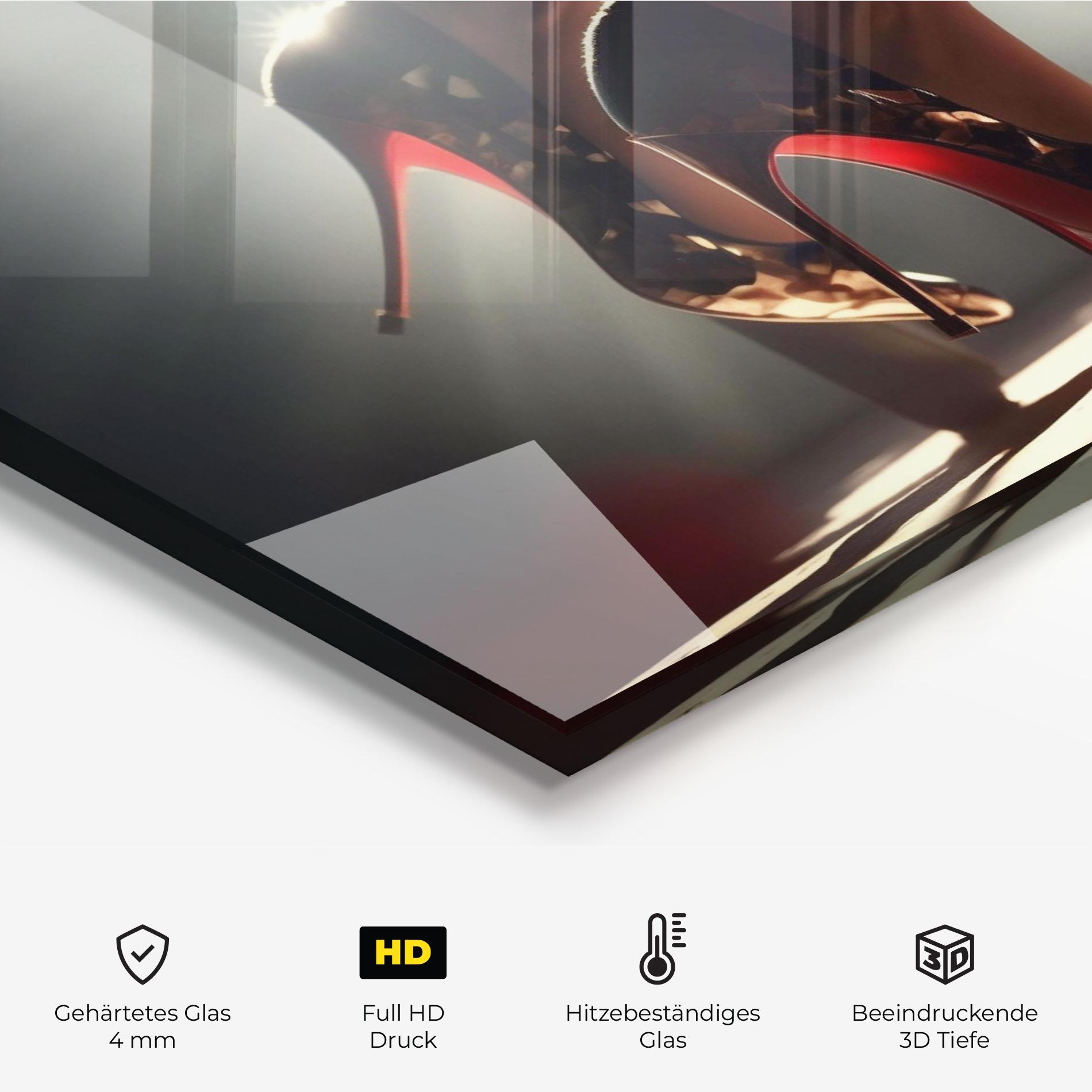 Küchenrückwand Glas Heels In The Sun mockup 2