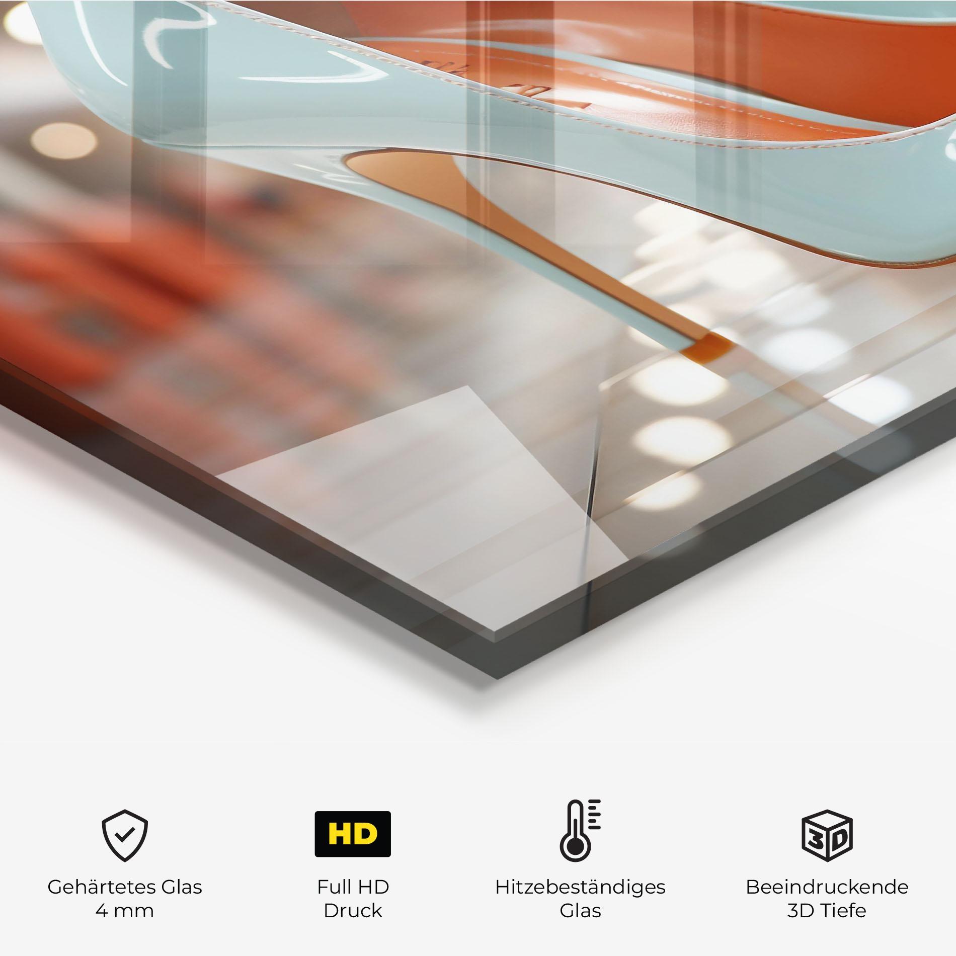 Küchenrückwand Glas Light Blue Heels mockup 2