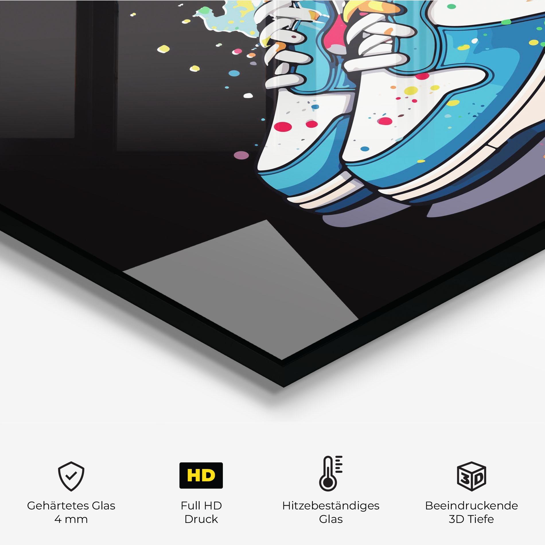 Küchenrückwand Glas Shoes Splash Color mockup 2