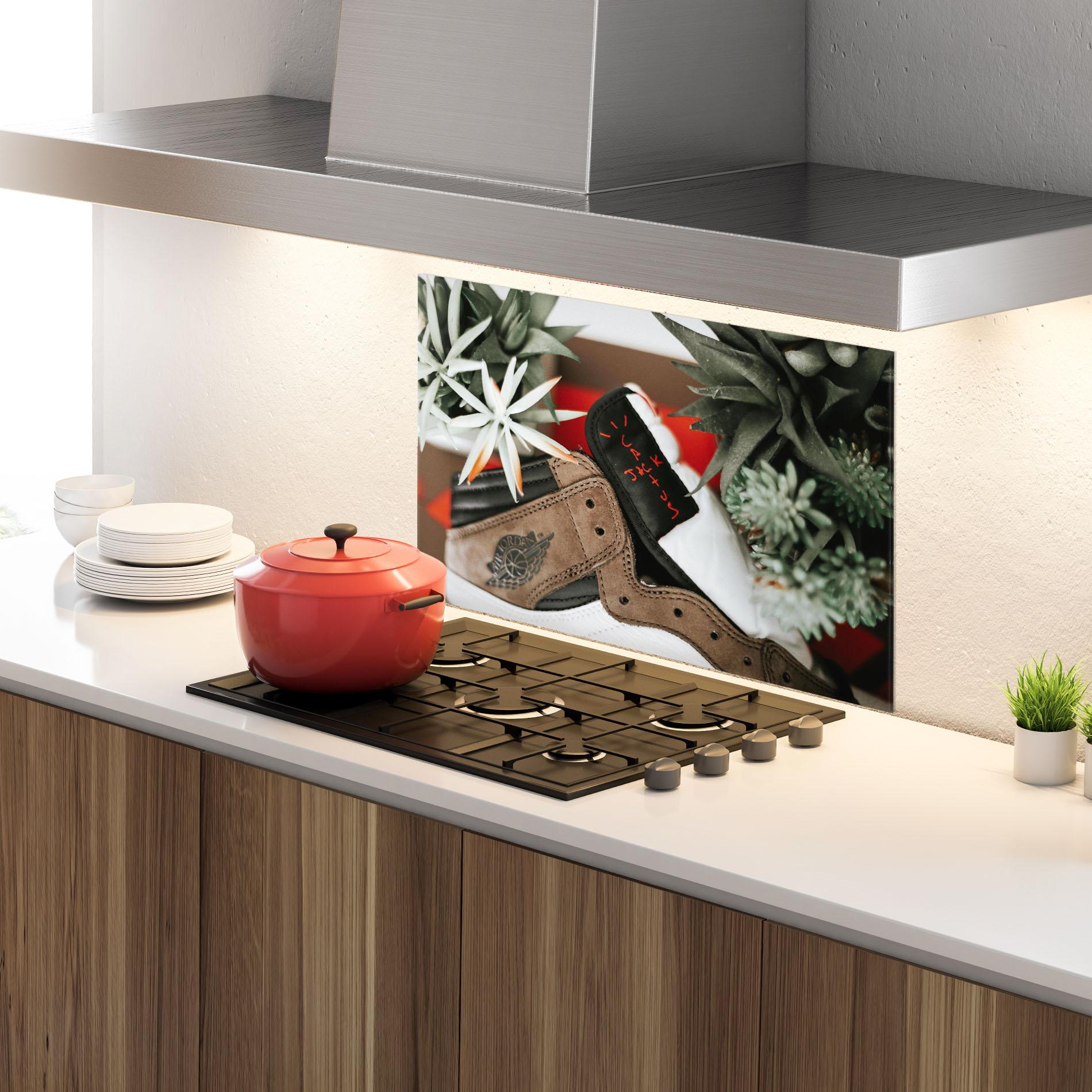 Küchenrückwand Glas Brown Air Jordan mockup 4