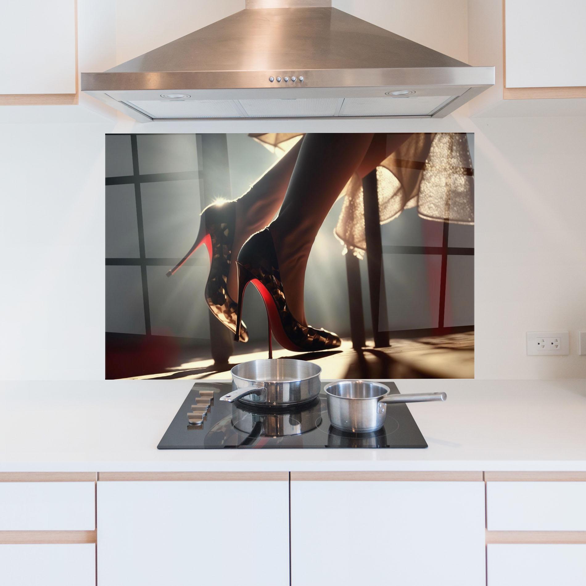 Küchenrückwand Glas Heels In The Sun mockup 5