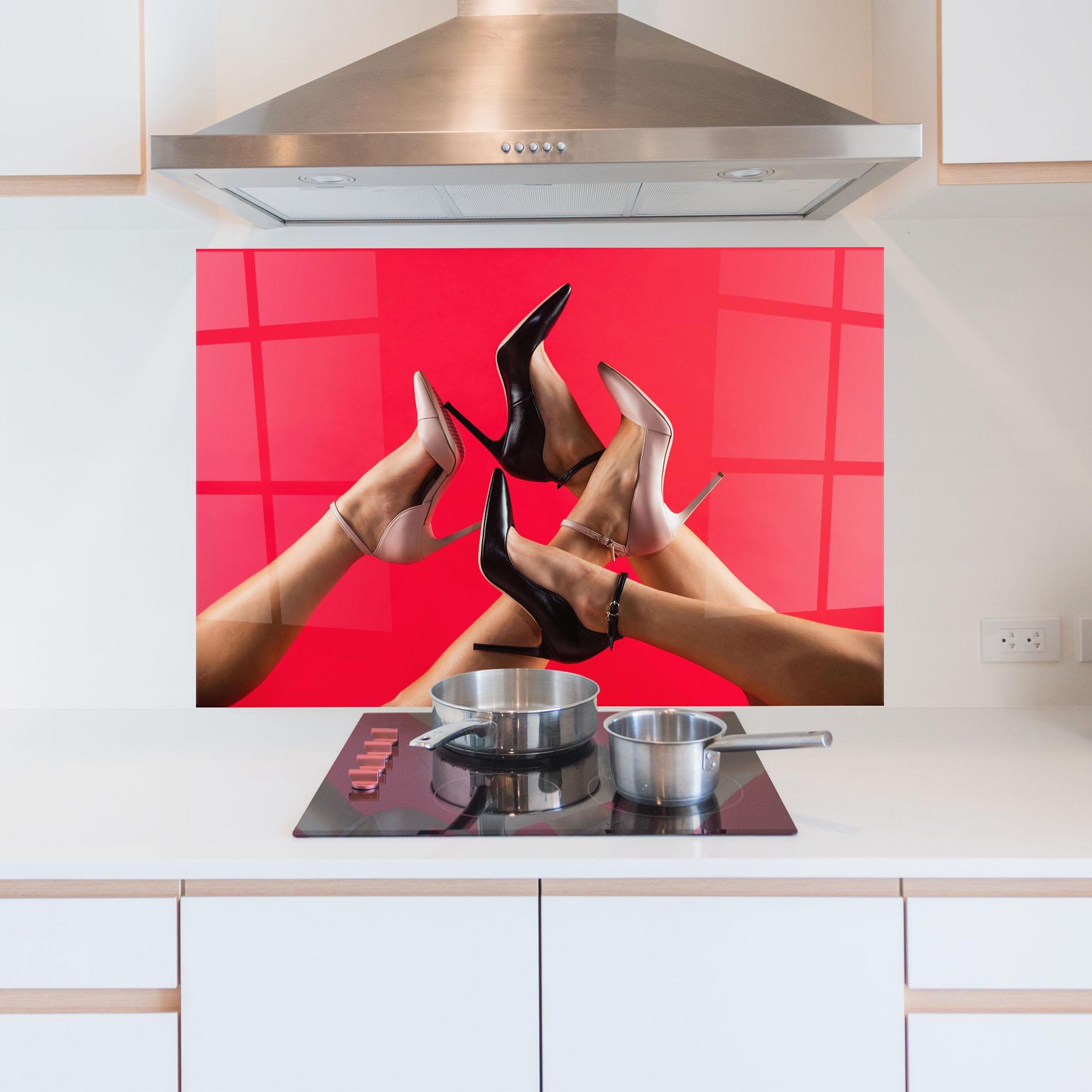 Küchenrückwand Glas High Heeled Shoes mockup 5