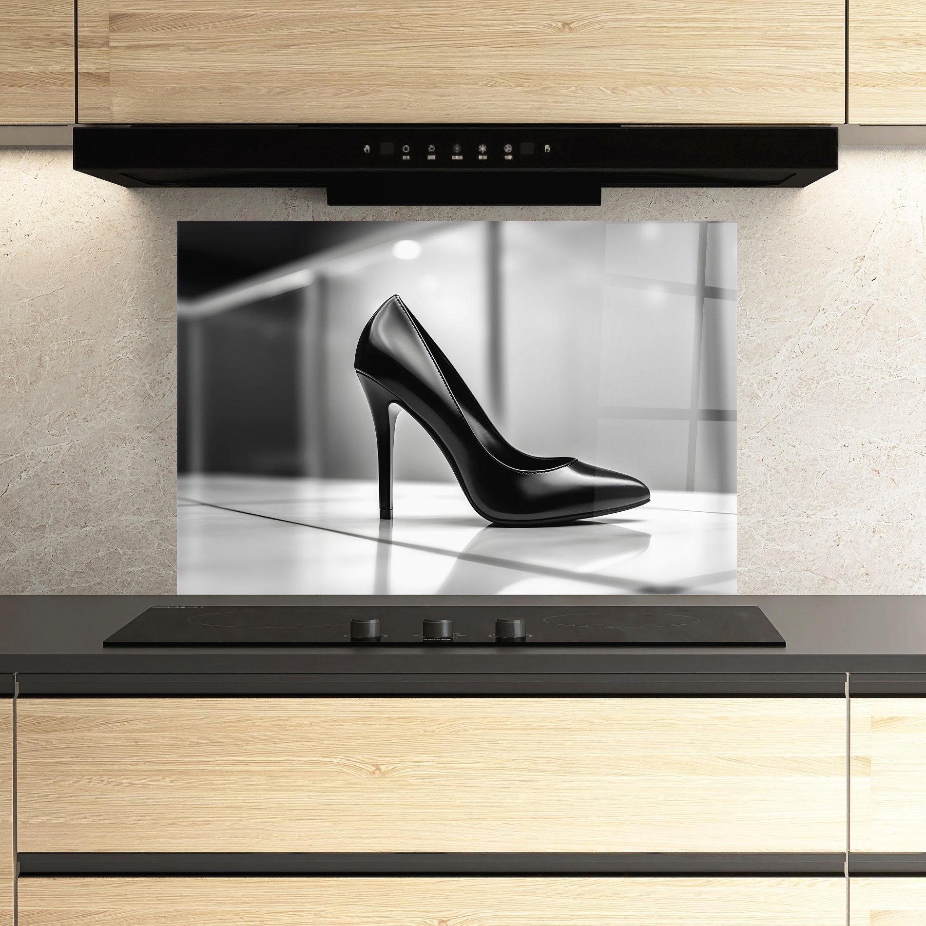 Küchenrückwand Glas Black Unique Design mockup 3