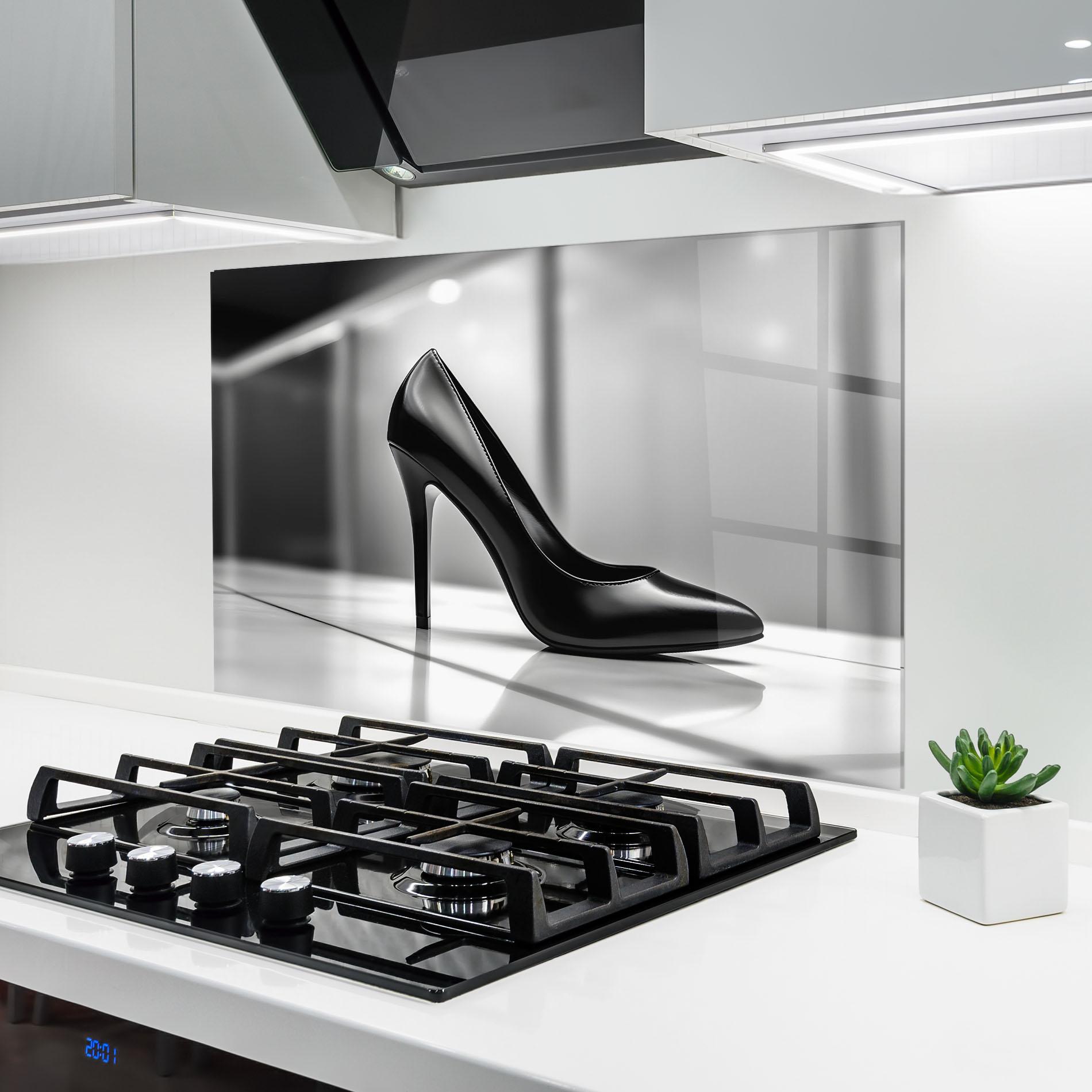 Küchenrückwand Glas Black Unique Design mockup 6