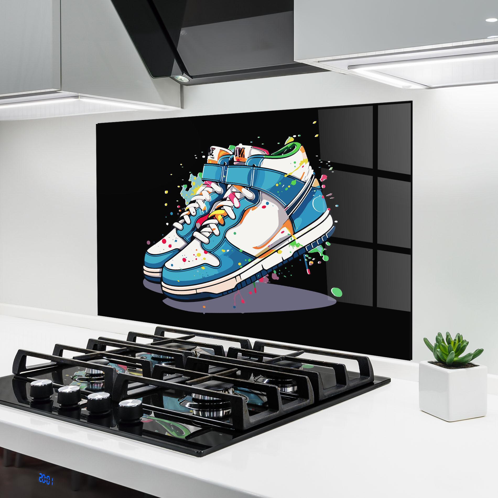 Küchenrückwand Glas Shoes Splash Color mockup 6