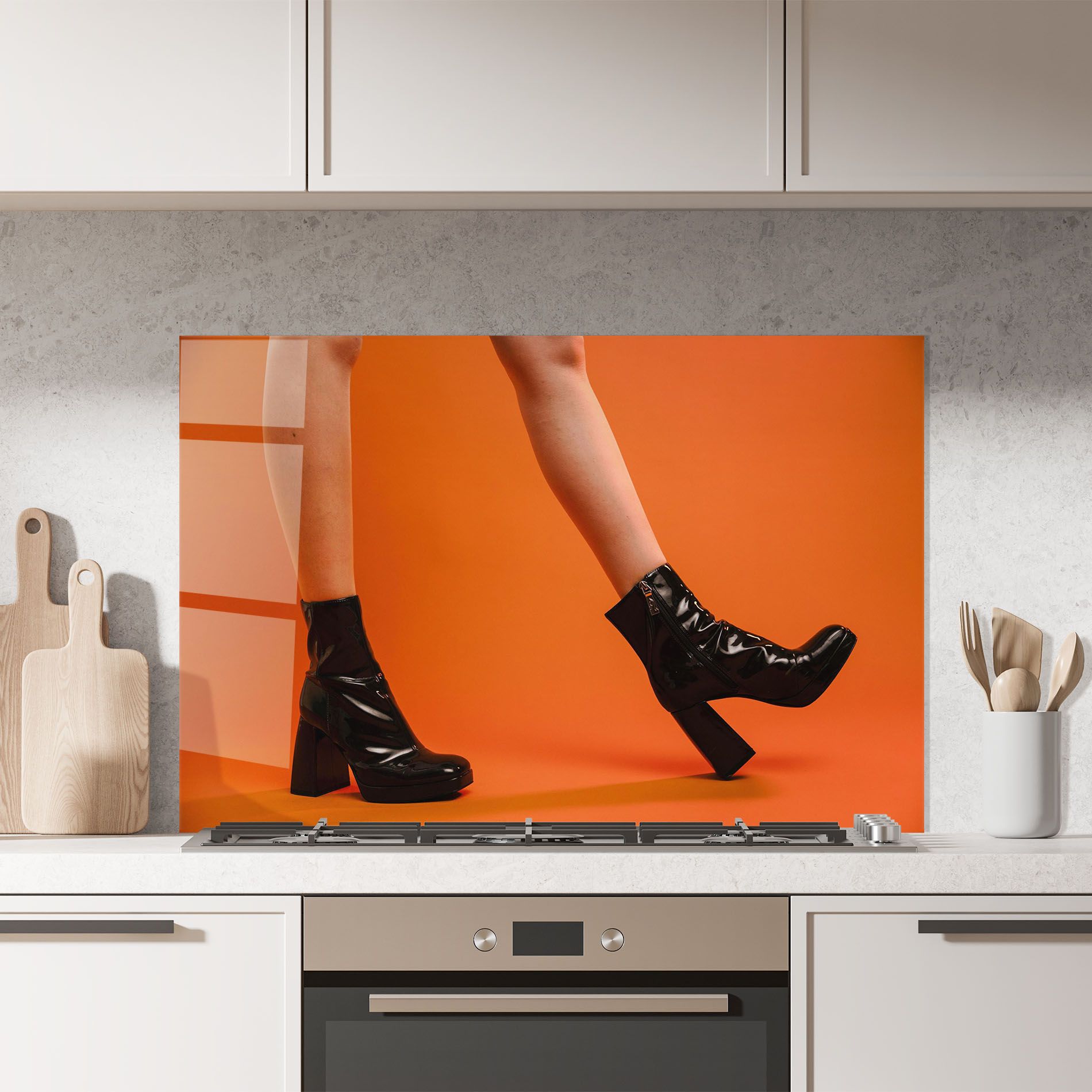 Black Boots On Orange mockup 7