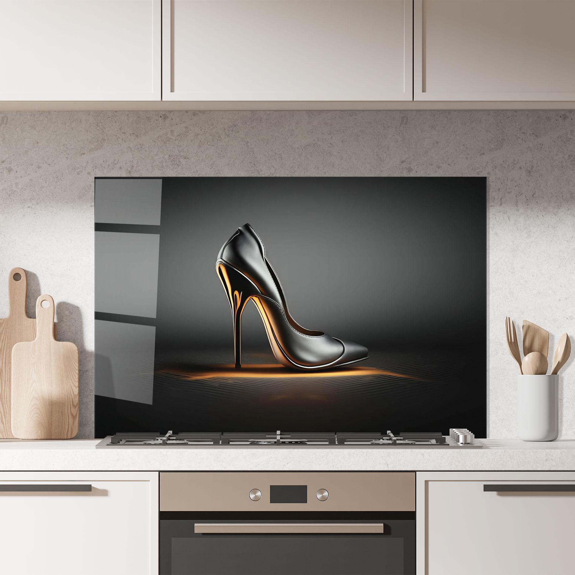 Küchenrückwand Glas Black Shoe Product mockup 7