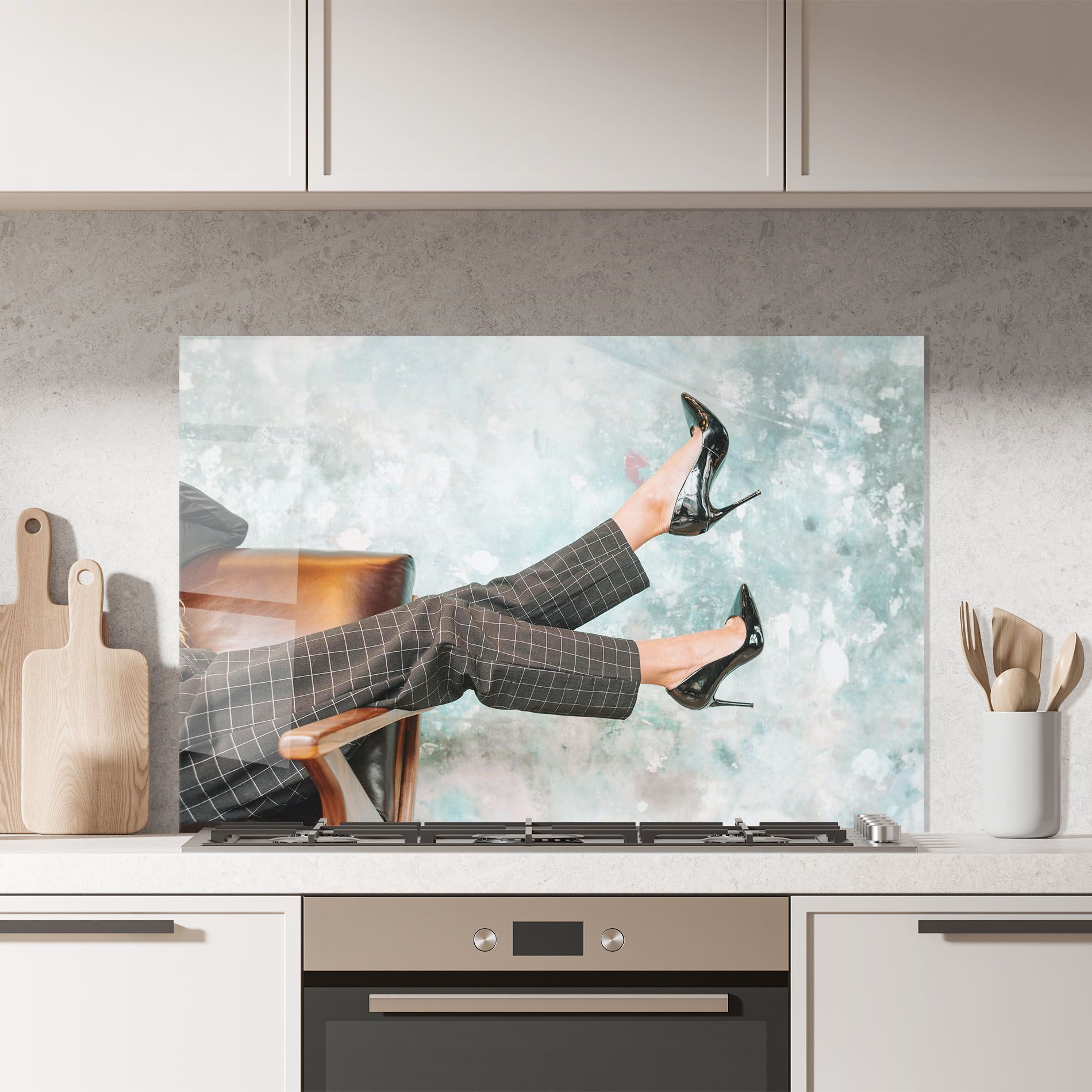 Black Shoes On Chair mockup 7