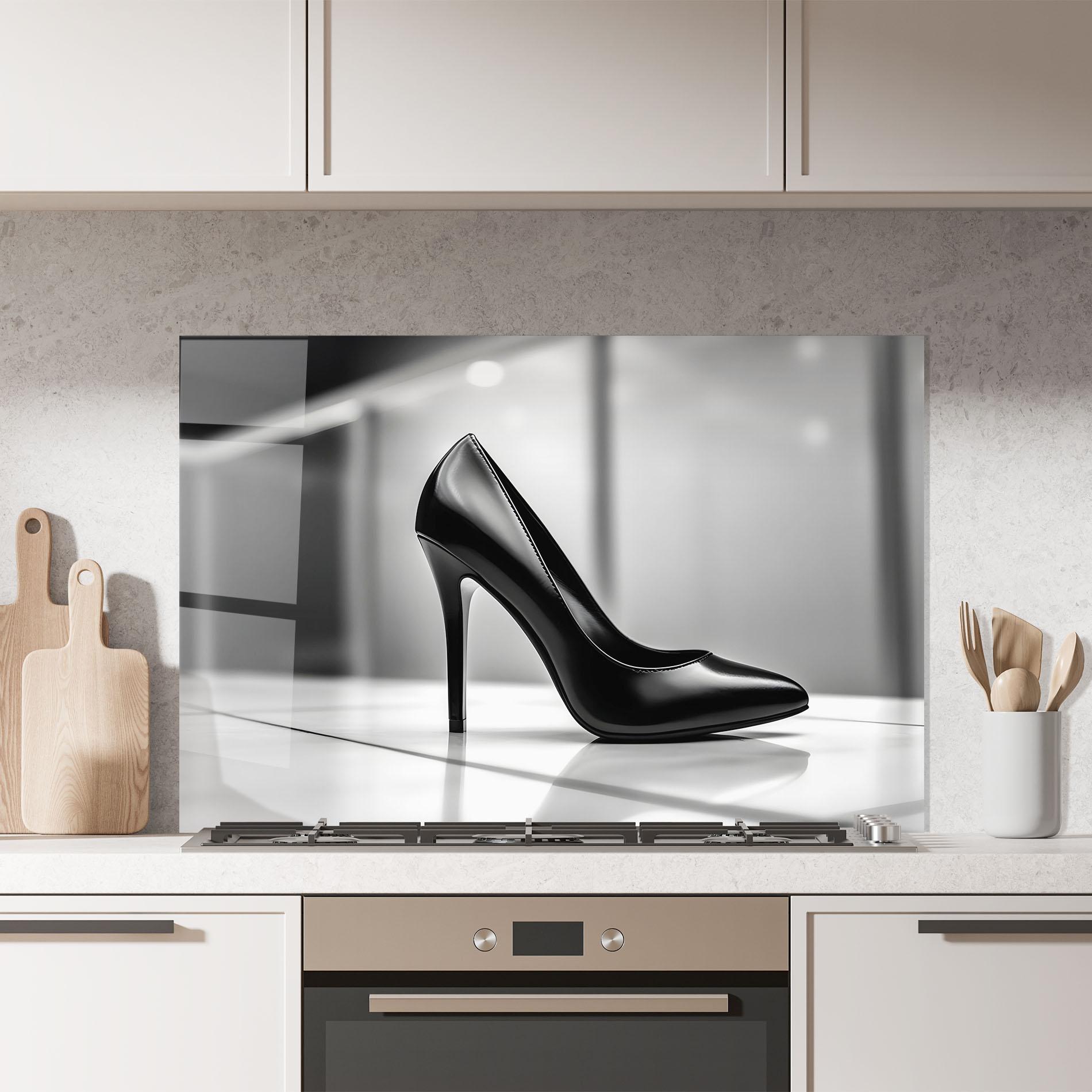 Küchenrückwand Glas Black Unique Design mockup 7