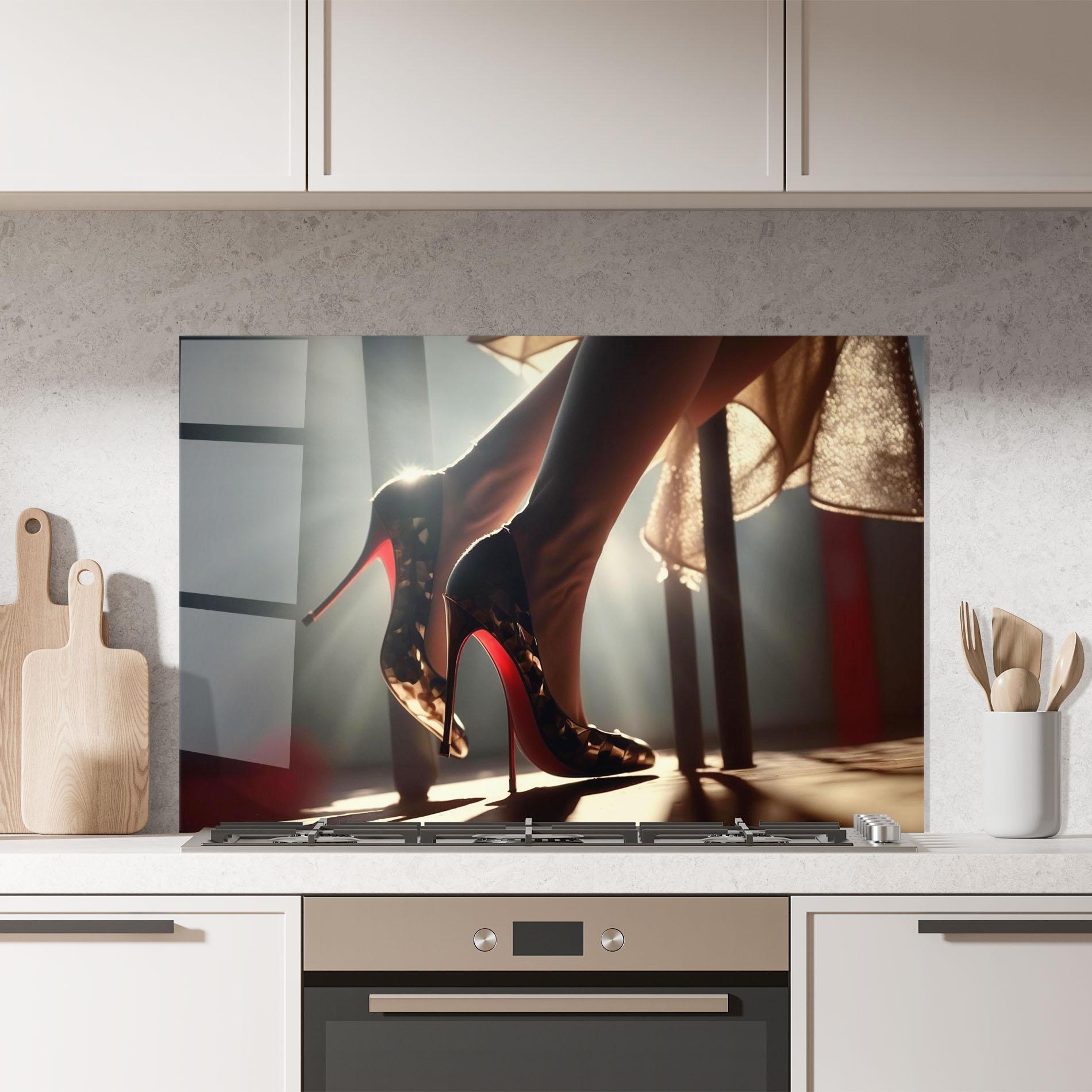 Küchenrückwand Glas Heels In The Sun mockup 7