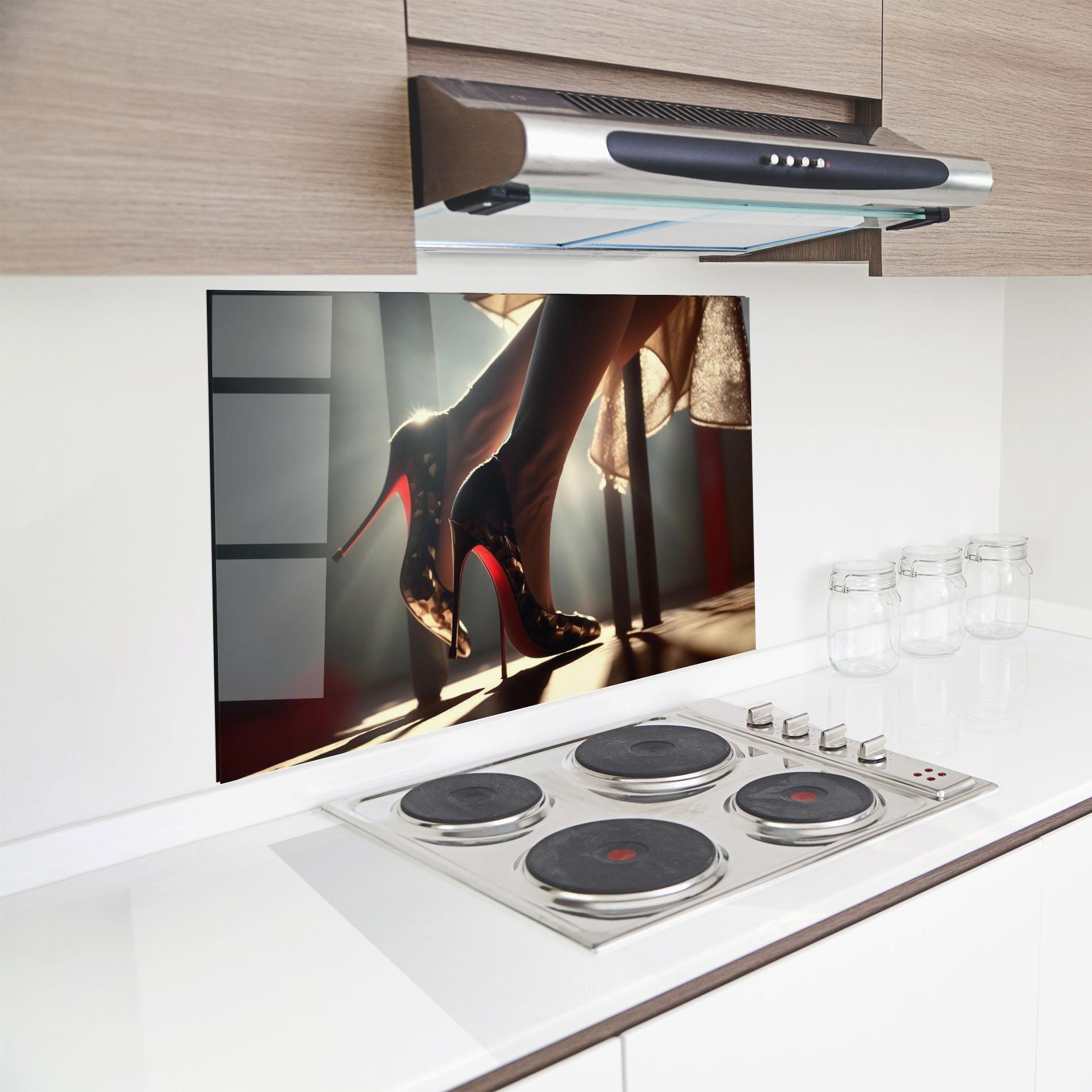 Küchenrückwand Glas Heels In The Sun mockup 8