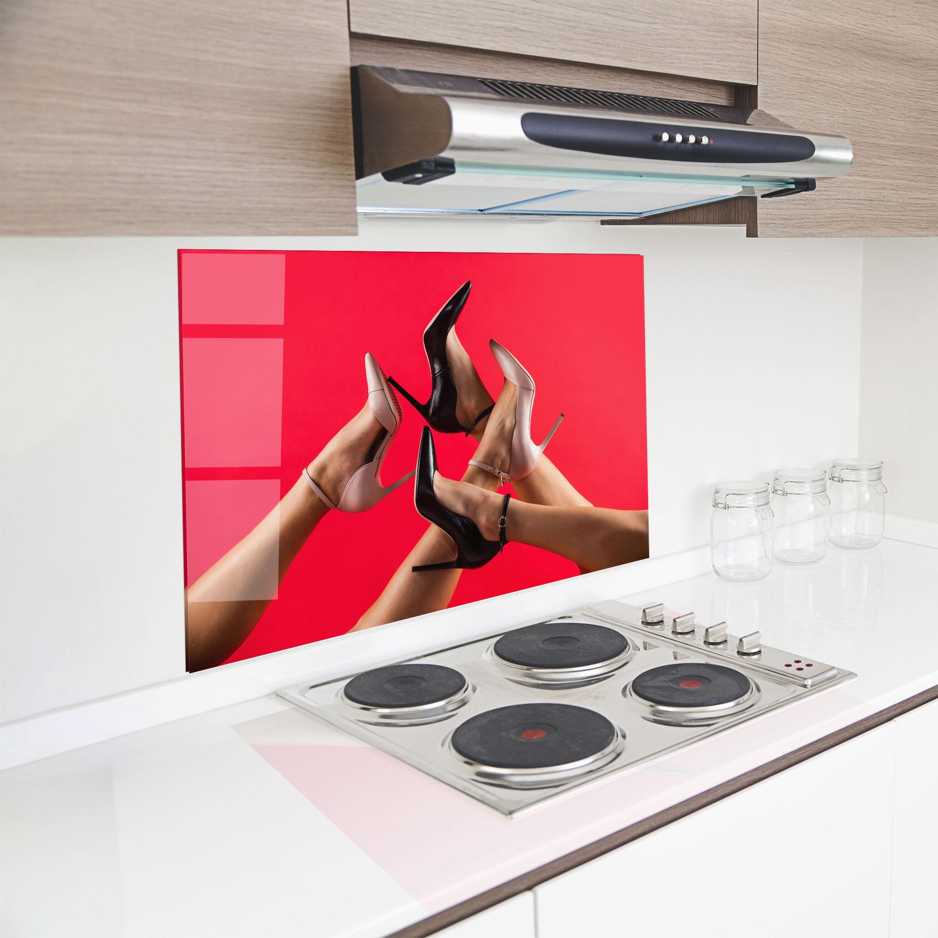 Küchenrückwand Glas High Heeled Shoes mockup 8