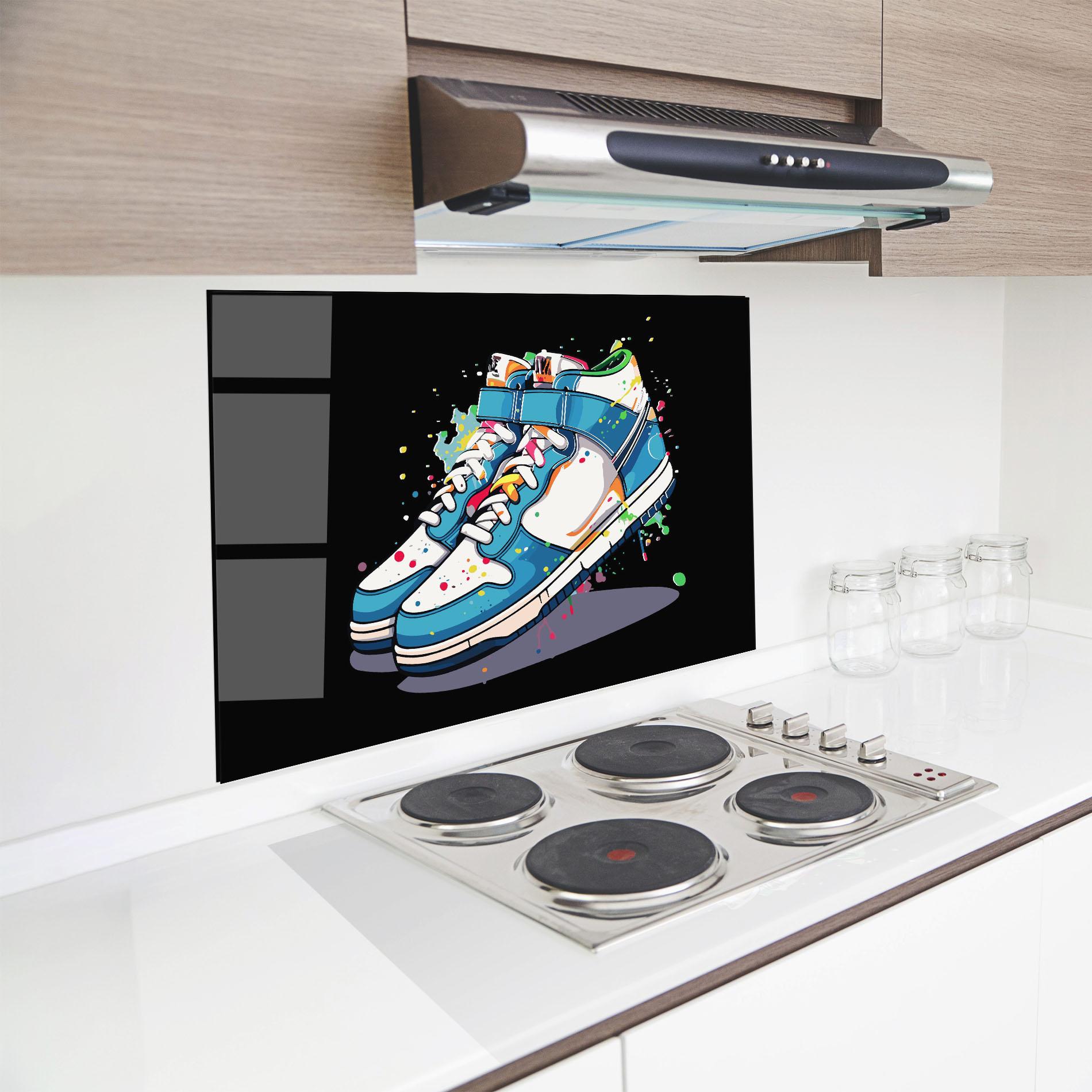 Küchenrückwand Glas Shoes Splash Color mockup 8