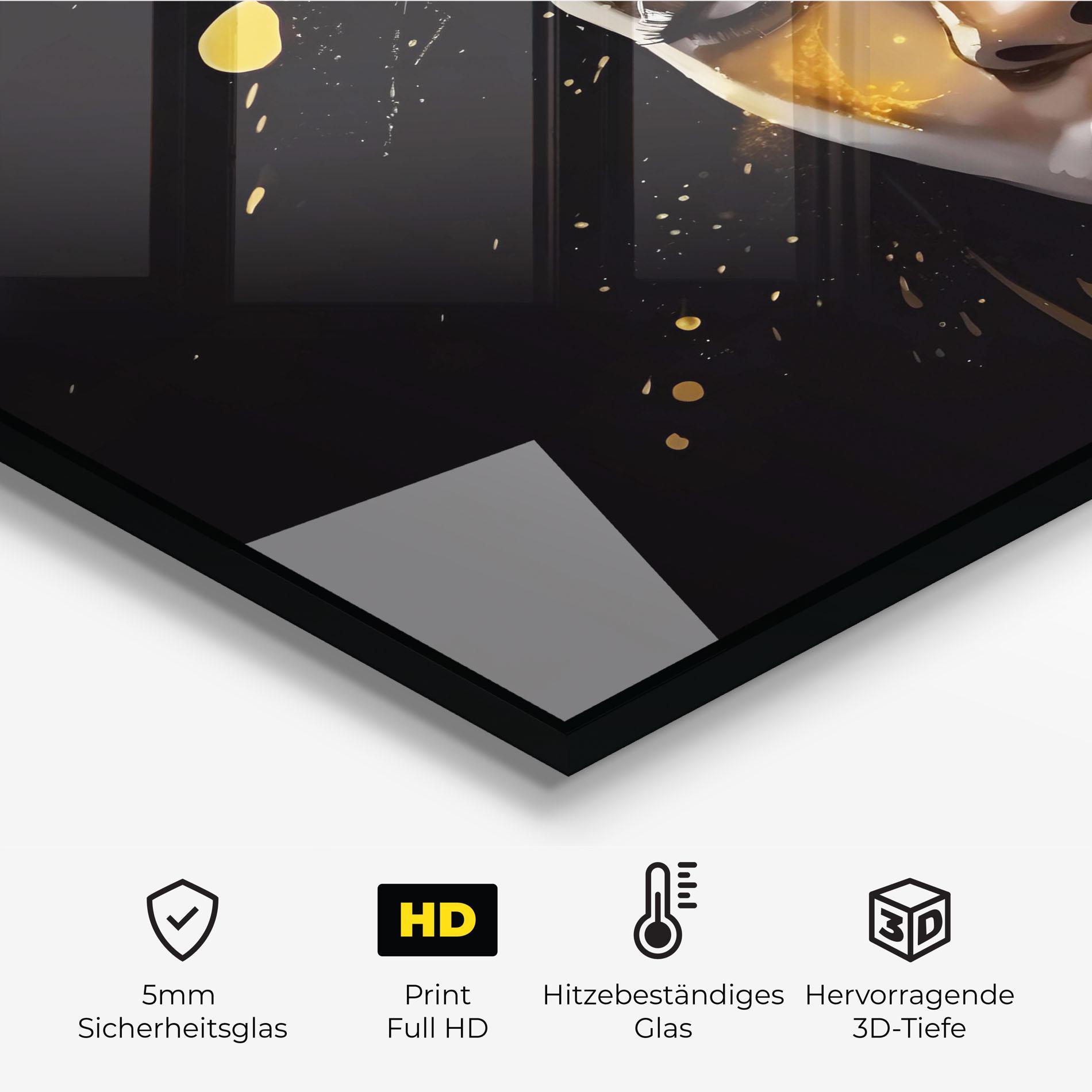 Küchenrückwand Glas African Gold Woman mockup 2