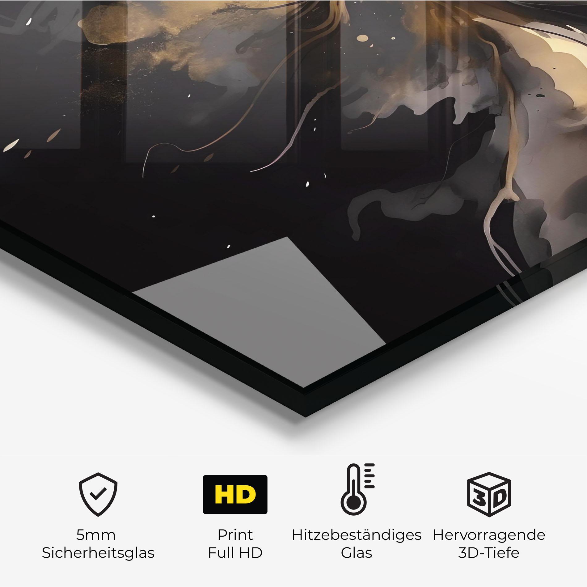 Küchenrückwand Glas Gold Stylish Modern mockup 2