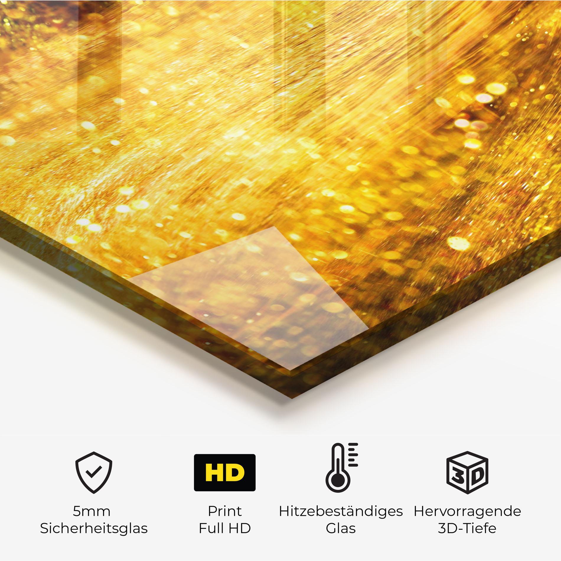 Küchenrückwand Glas Golden Girl mockup 2