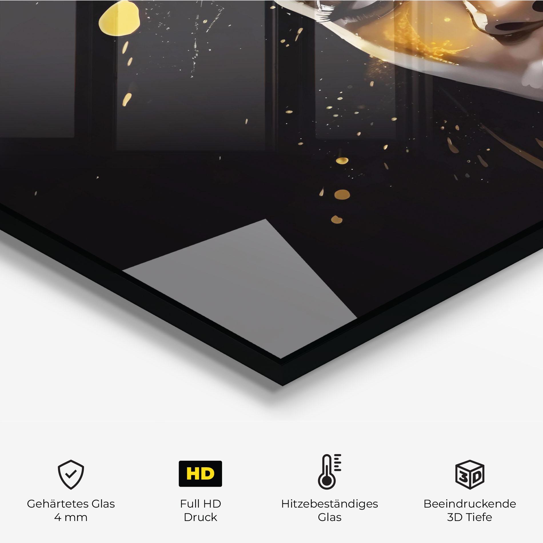 Küchenrückwand Glas African Gold Woman mockup 2