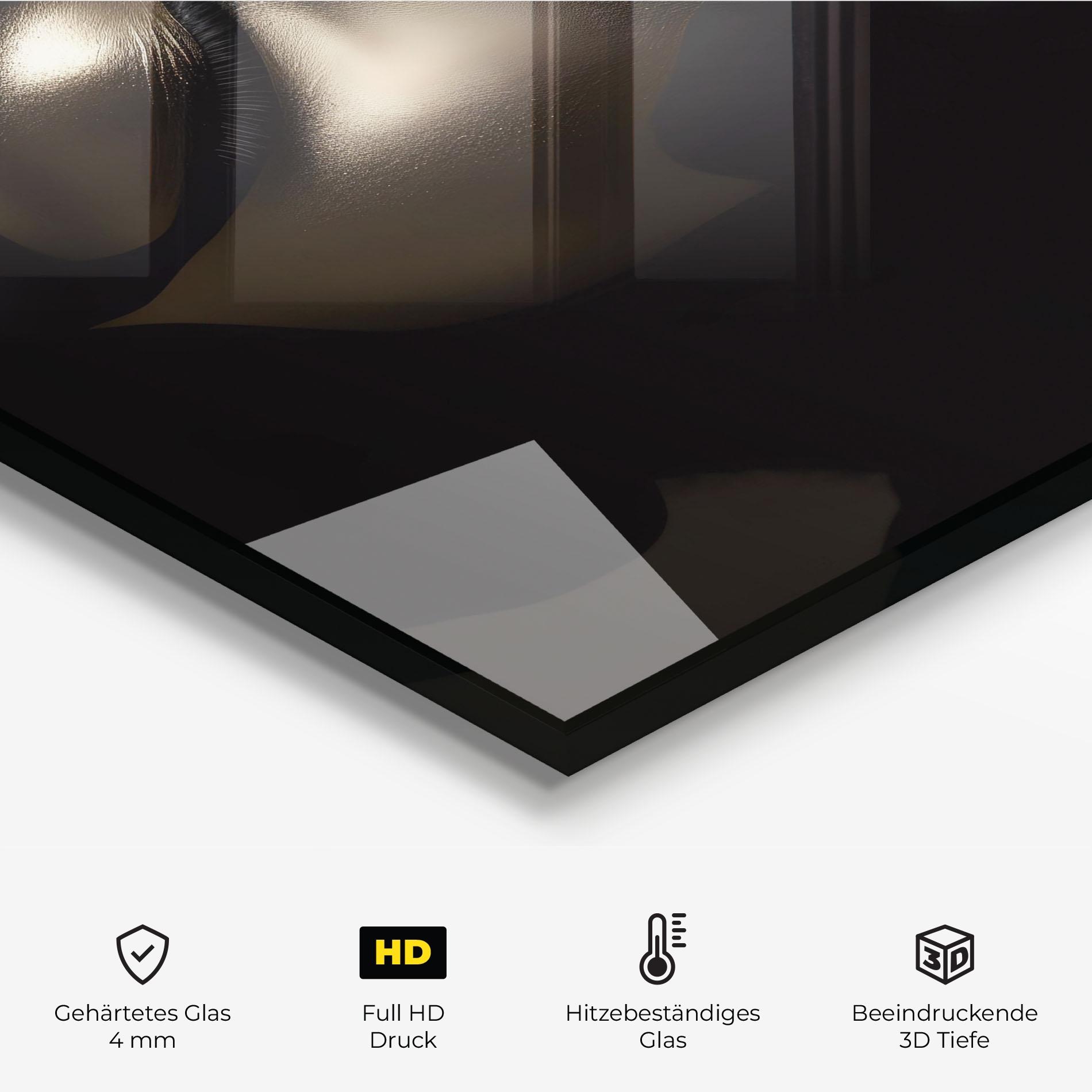Küchenrückwand Glas Dark Gold Face mockup 2