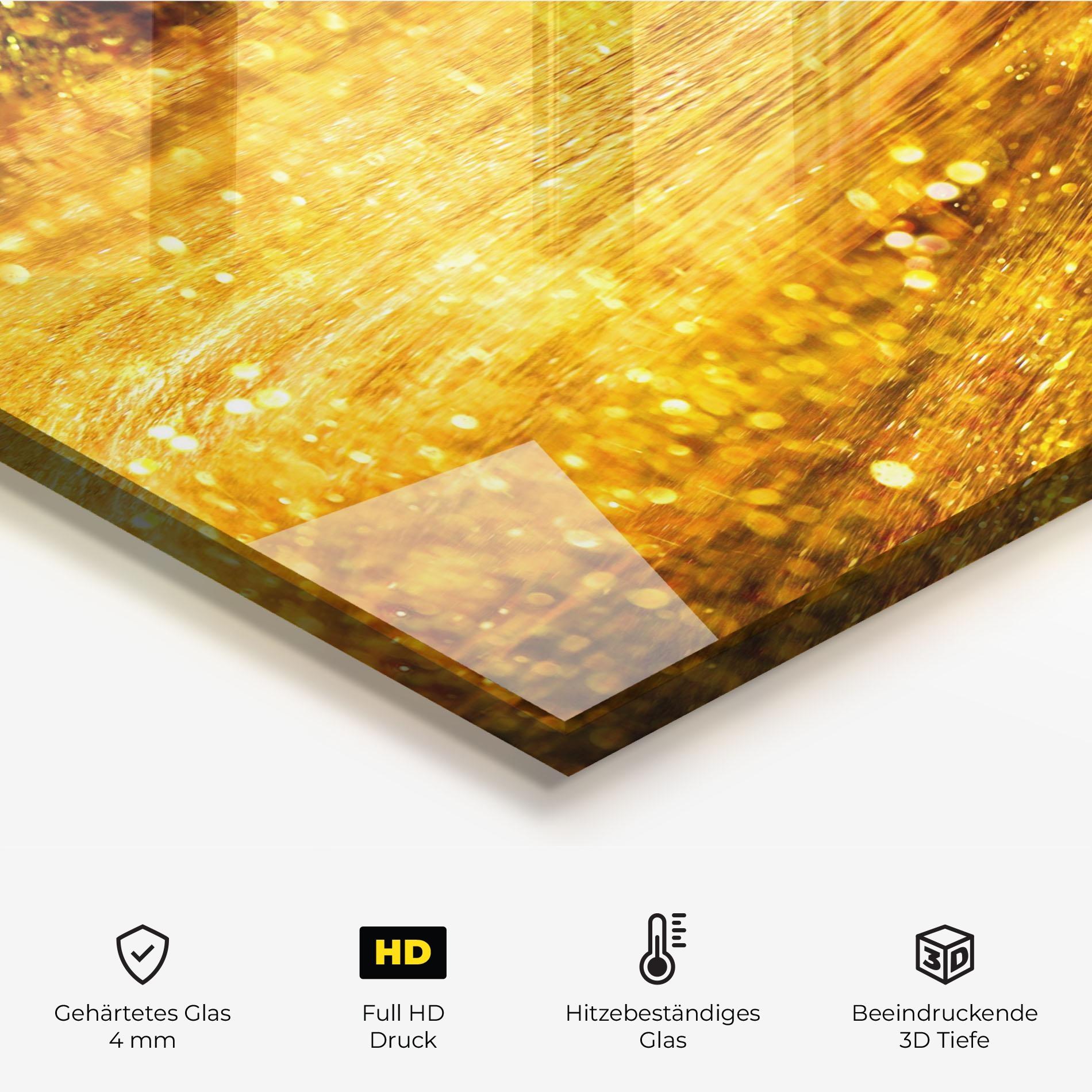 Küchenrückwand Glas Golden Girl mockup 2