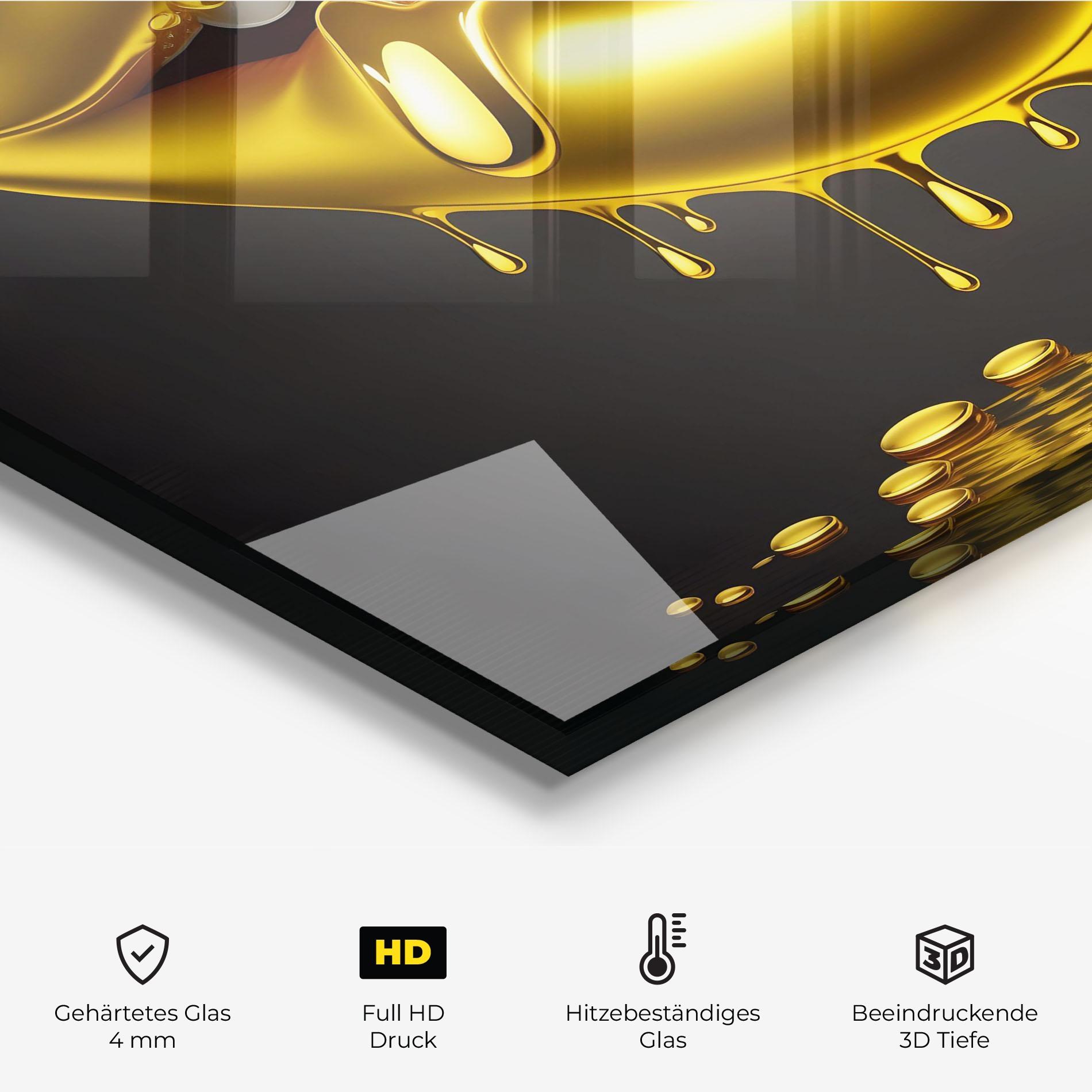 Küchenrückwand Glas Pop Gold Lips mockup 2