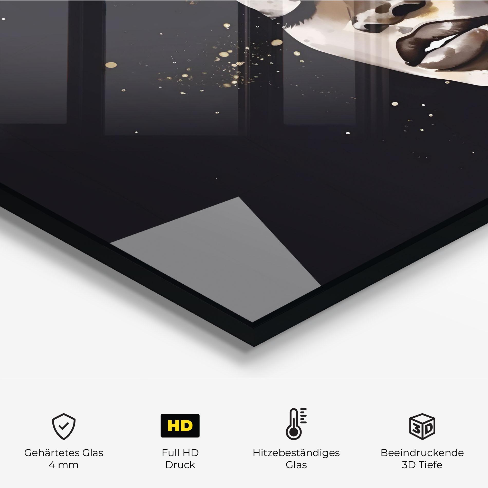 Küchenrückwand Glas Stylish Gold African mockup 2