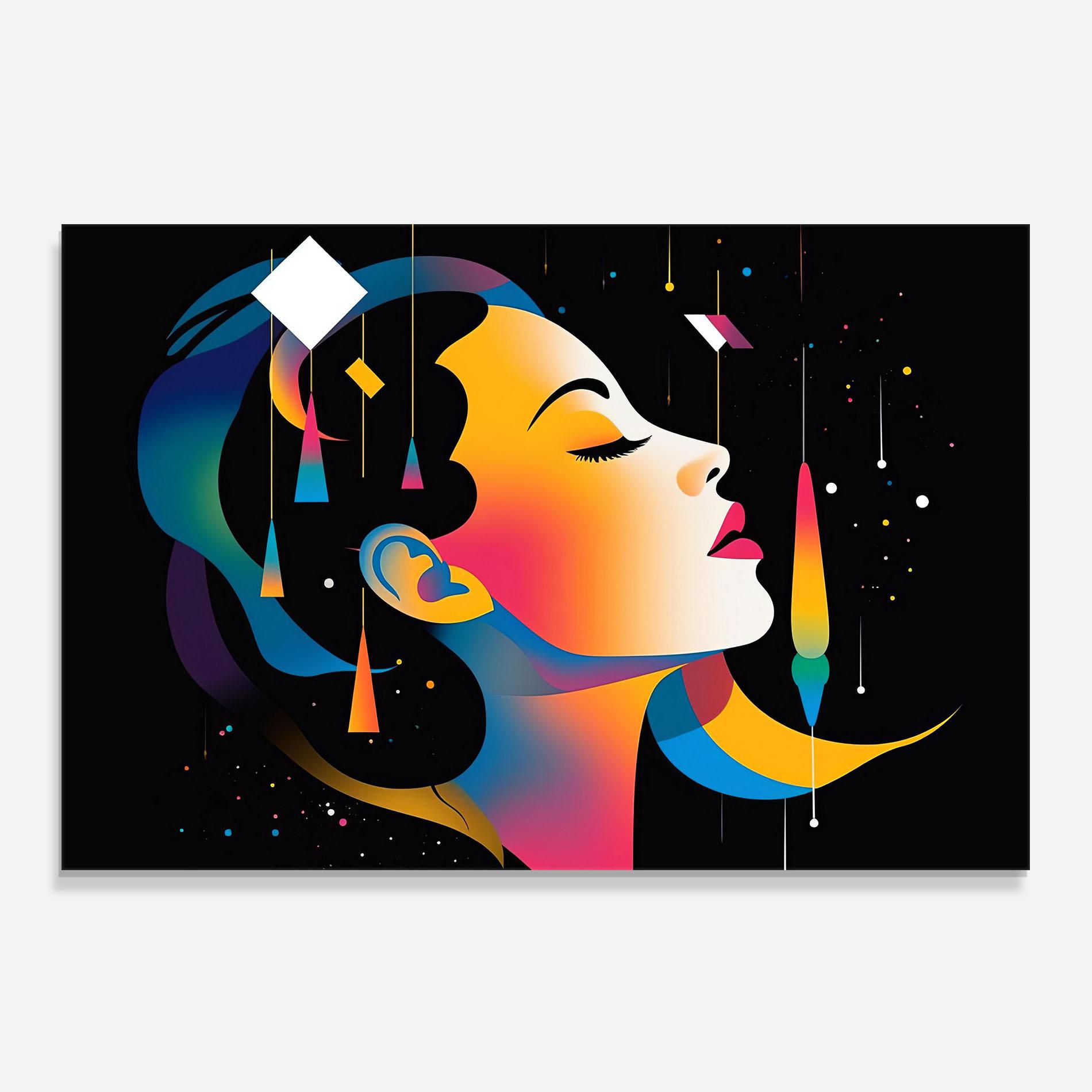 Küchenrückwand Glas Dreamy Night Female mockup 0