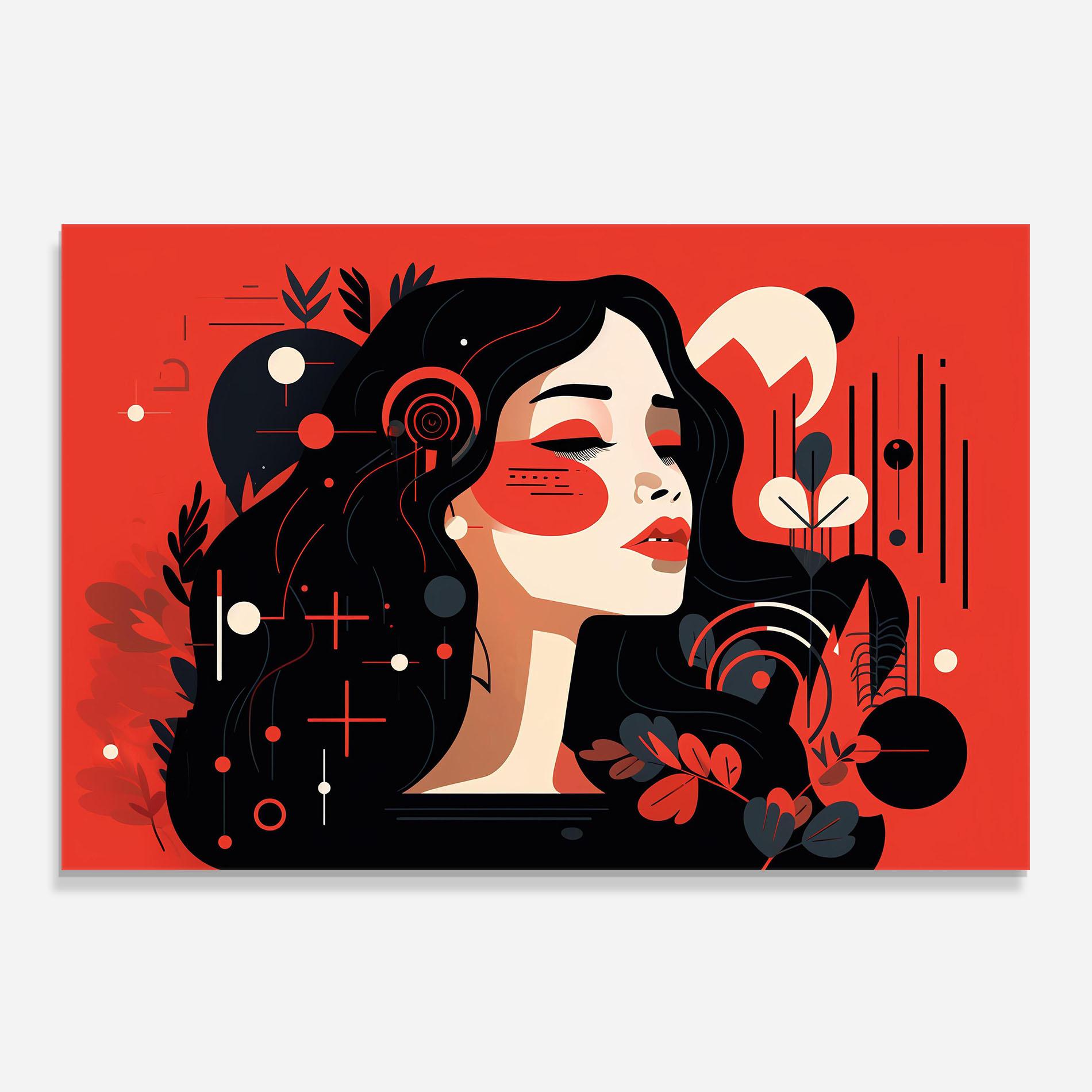 Küchenrückwand Glas Female Beauty Portrait mockup 0