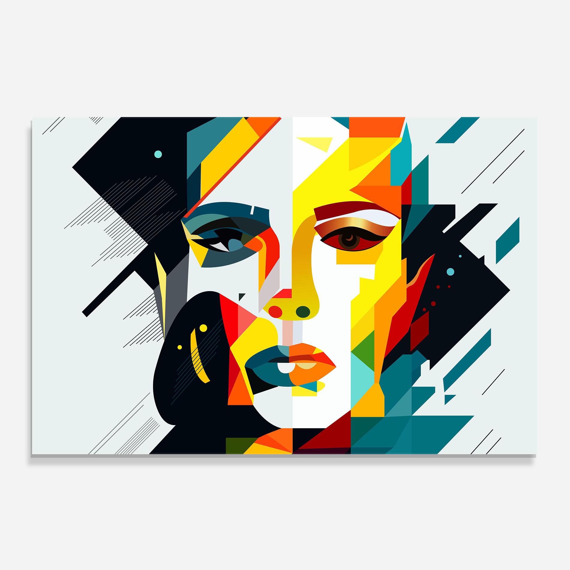 Küchenrückwand Glas Red Eye Woman mockup 0