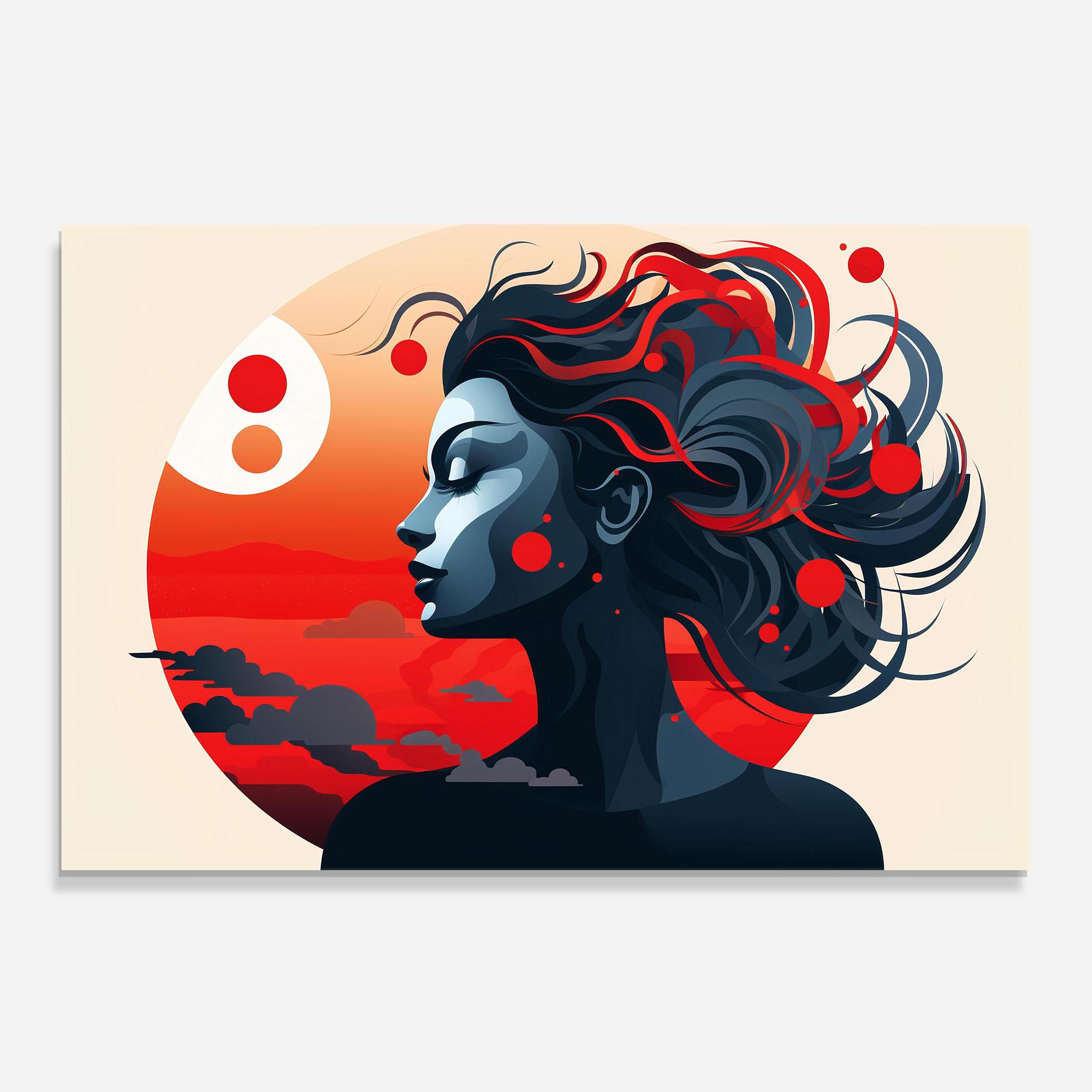 Küchenrückwand Glas Simple Colored Girl mockup 0