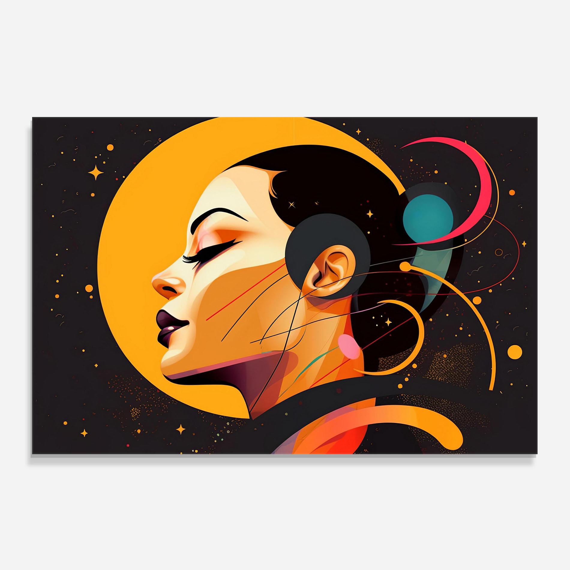 Küchenrückwand Glas Synthetic Female mockup 0