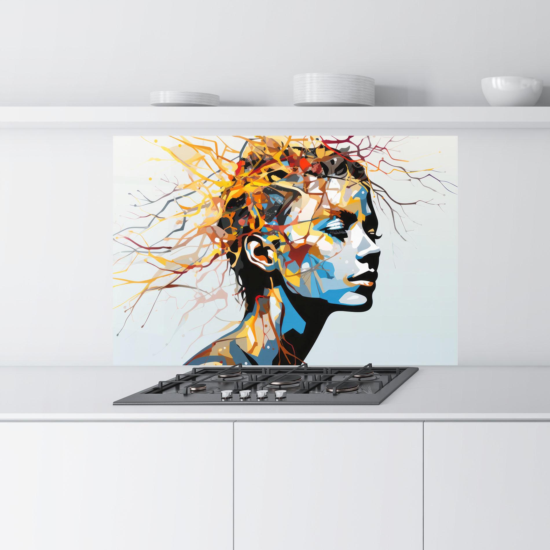 Küchenrückwand Glas Branches Hair mockup 9