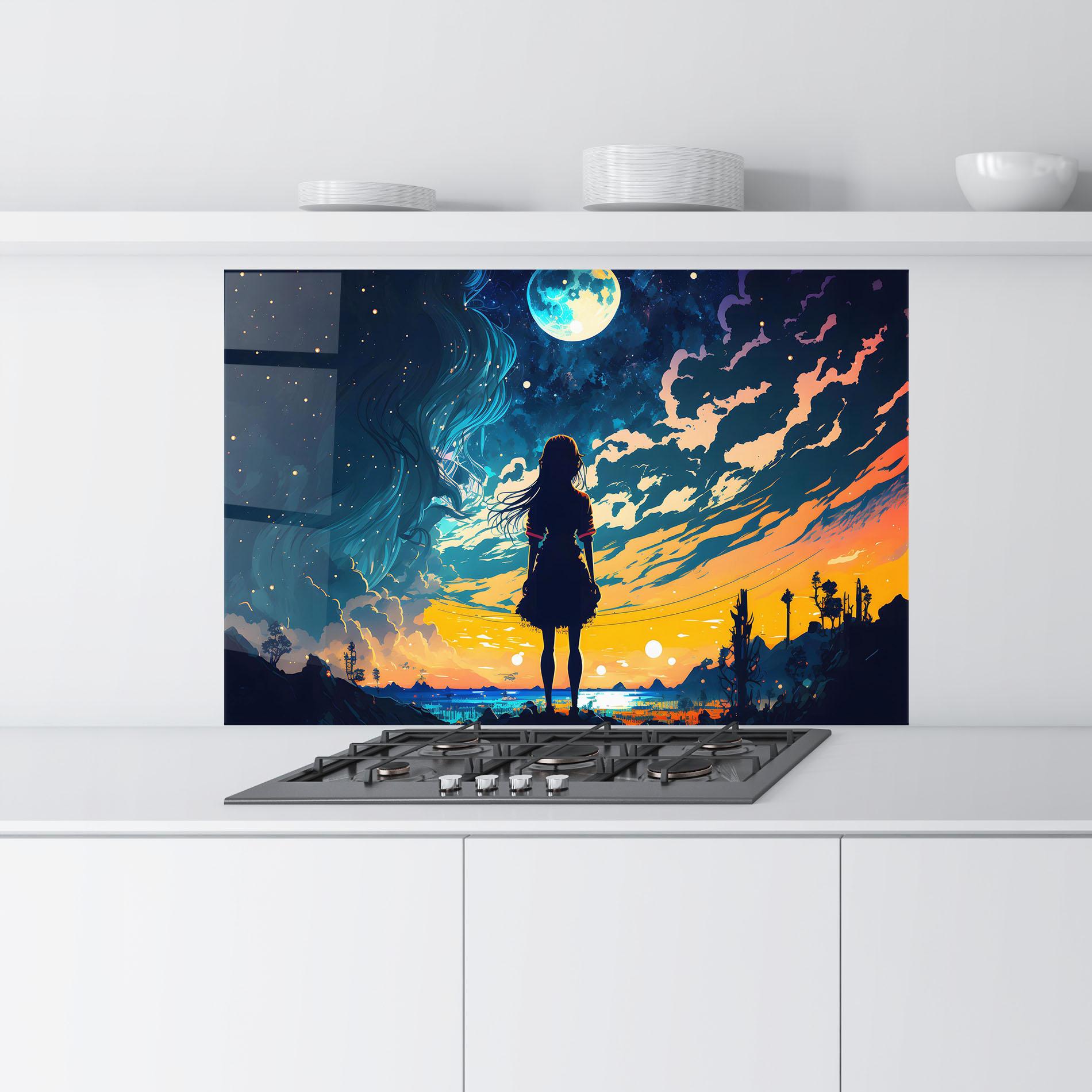 Küchenrückwand Glas Mystical Woman Fairytale mockup 9