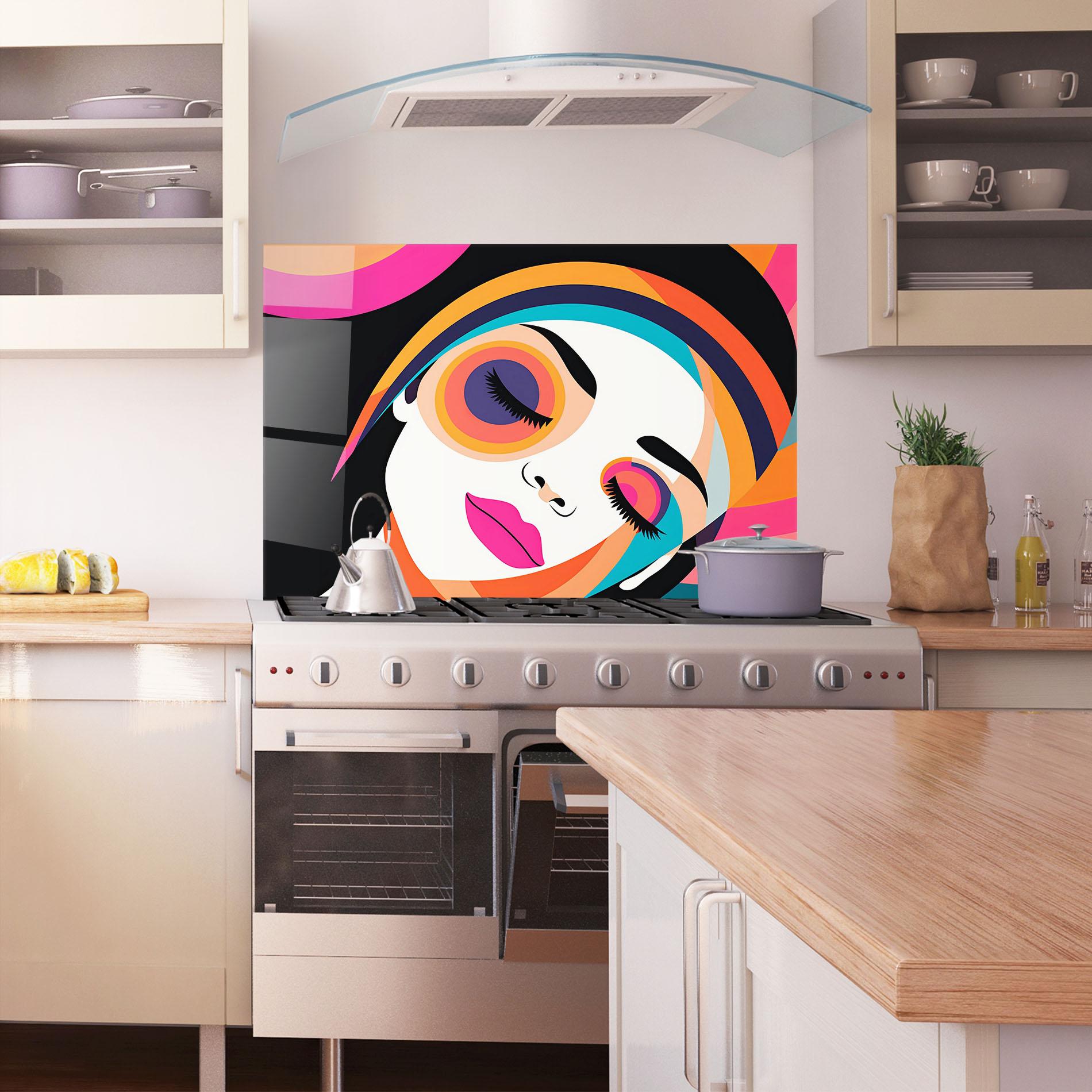 Küchenrückwand Glas Hypnotic Dreams mockup 1