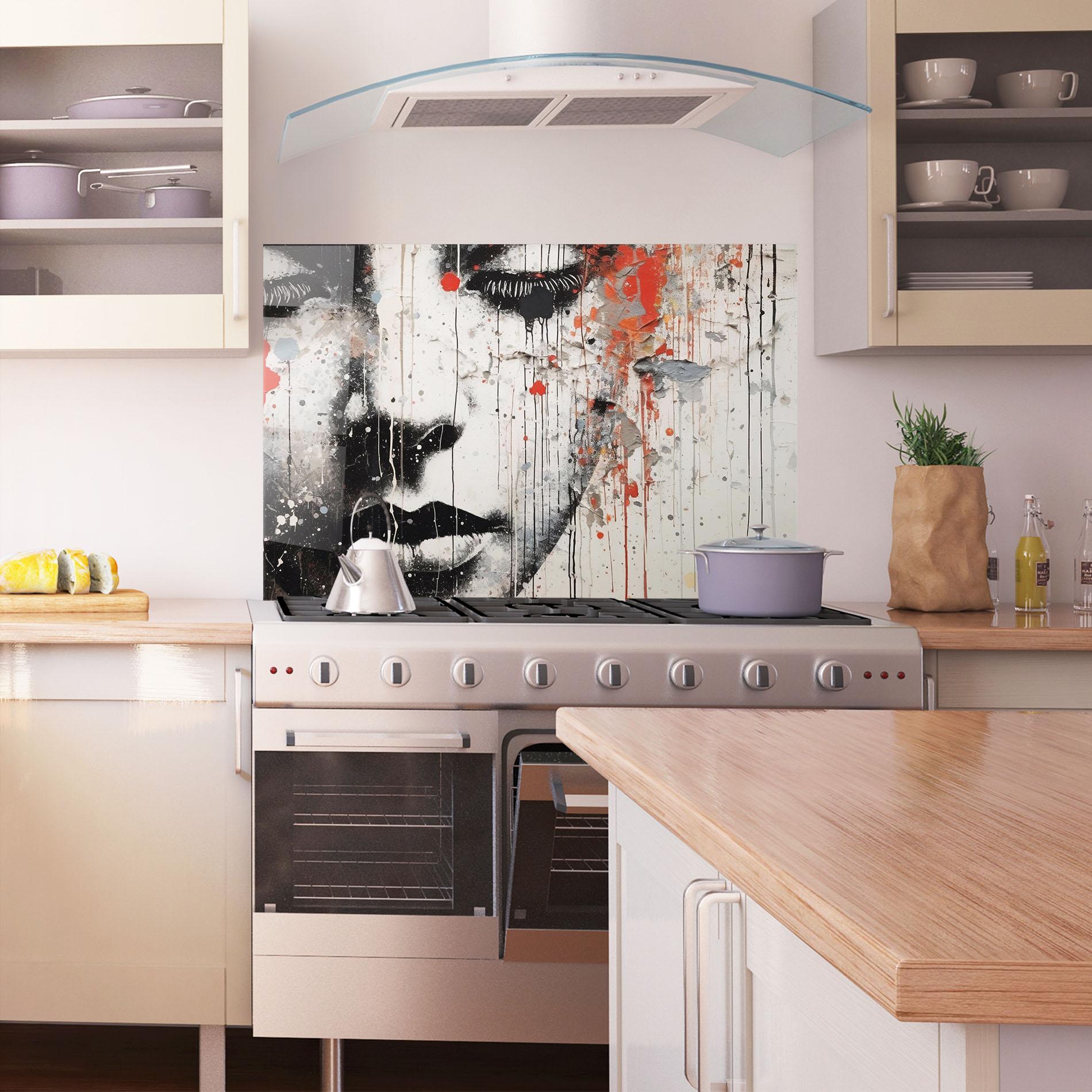 Küchenrückwand Glas Ink Street Graffiti mockup 1